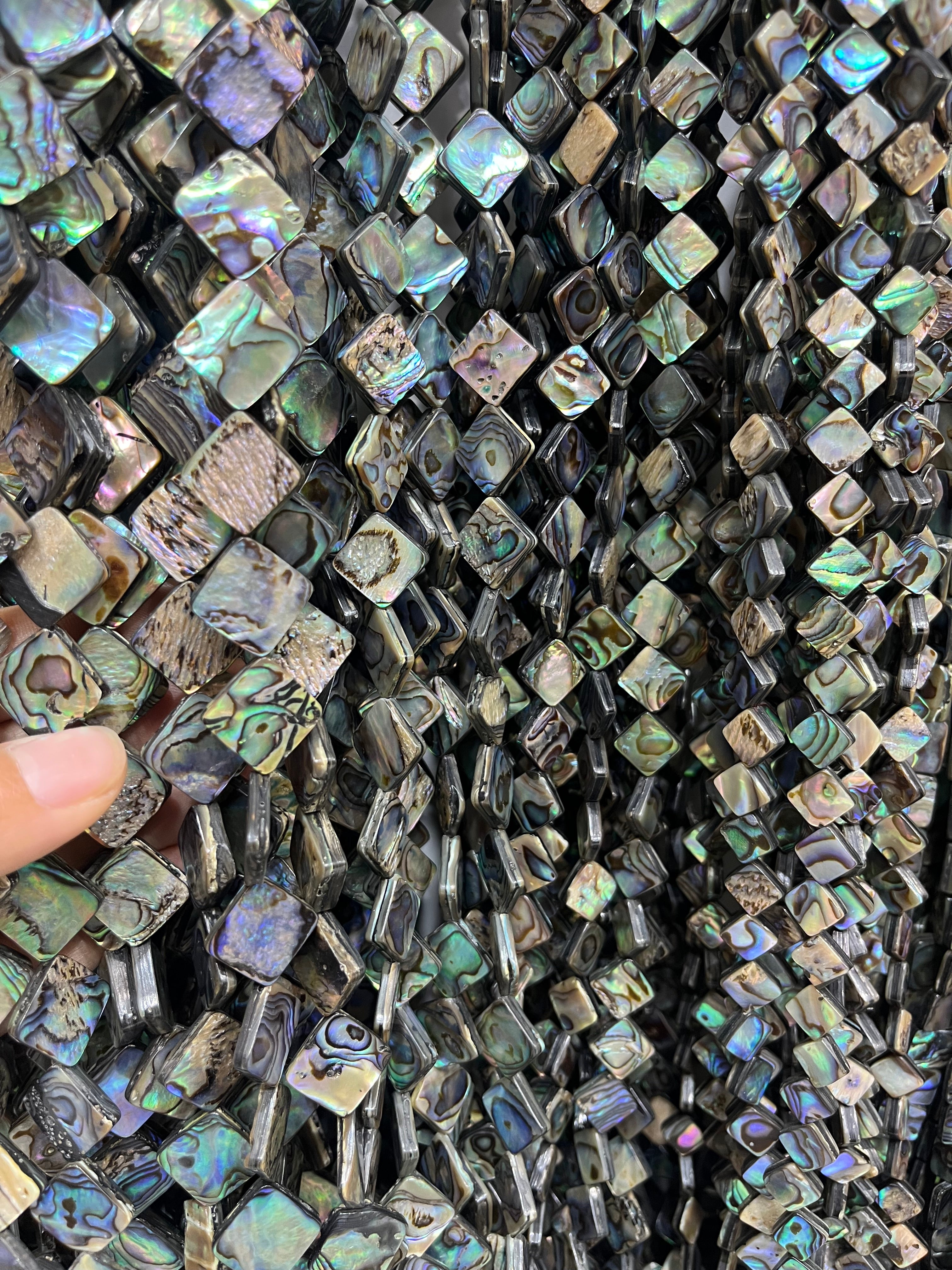 ablone shell square beads strand