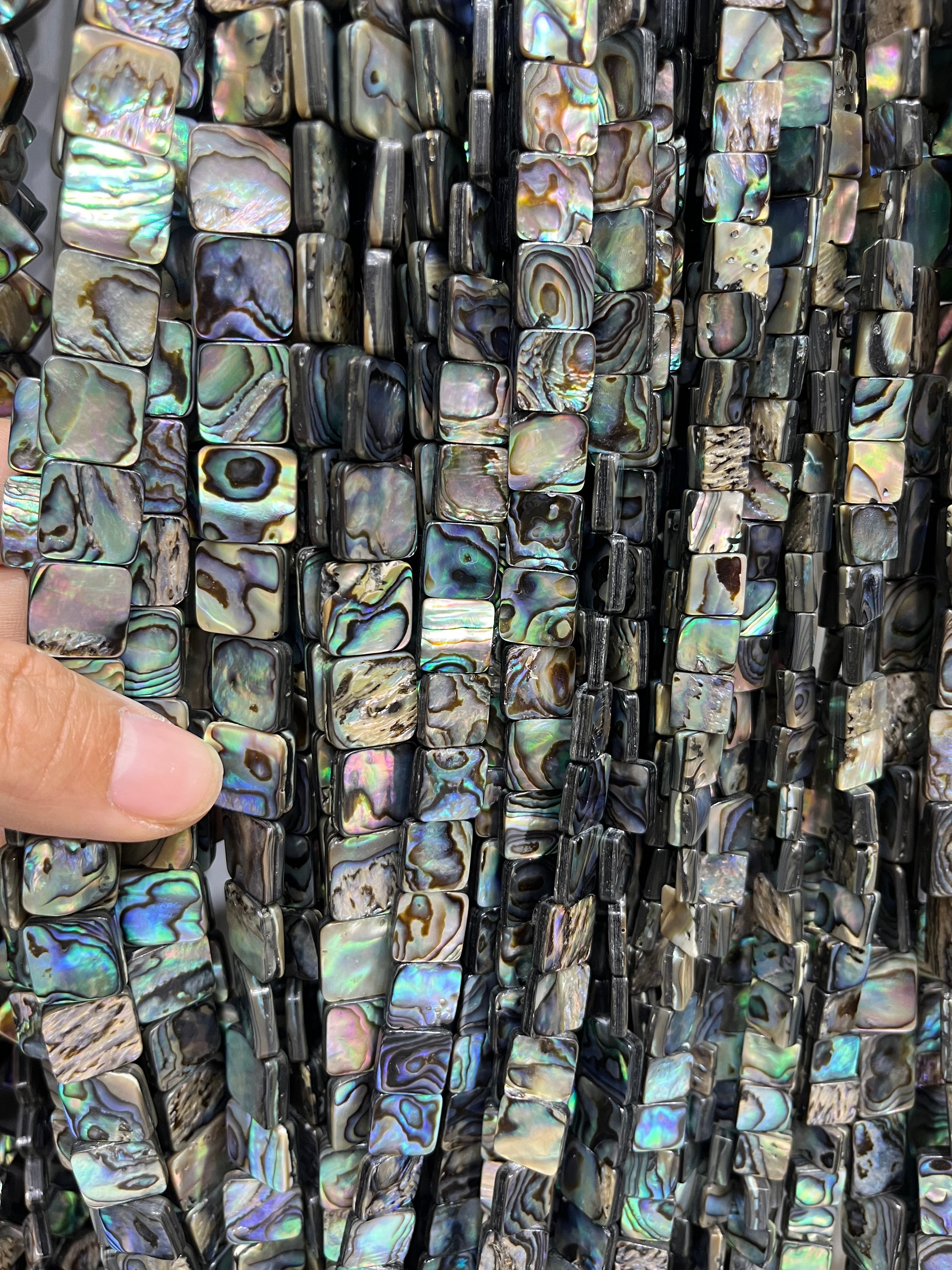 ablone shell square beads strand