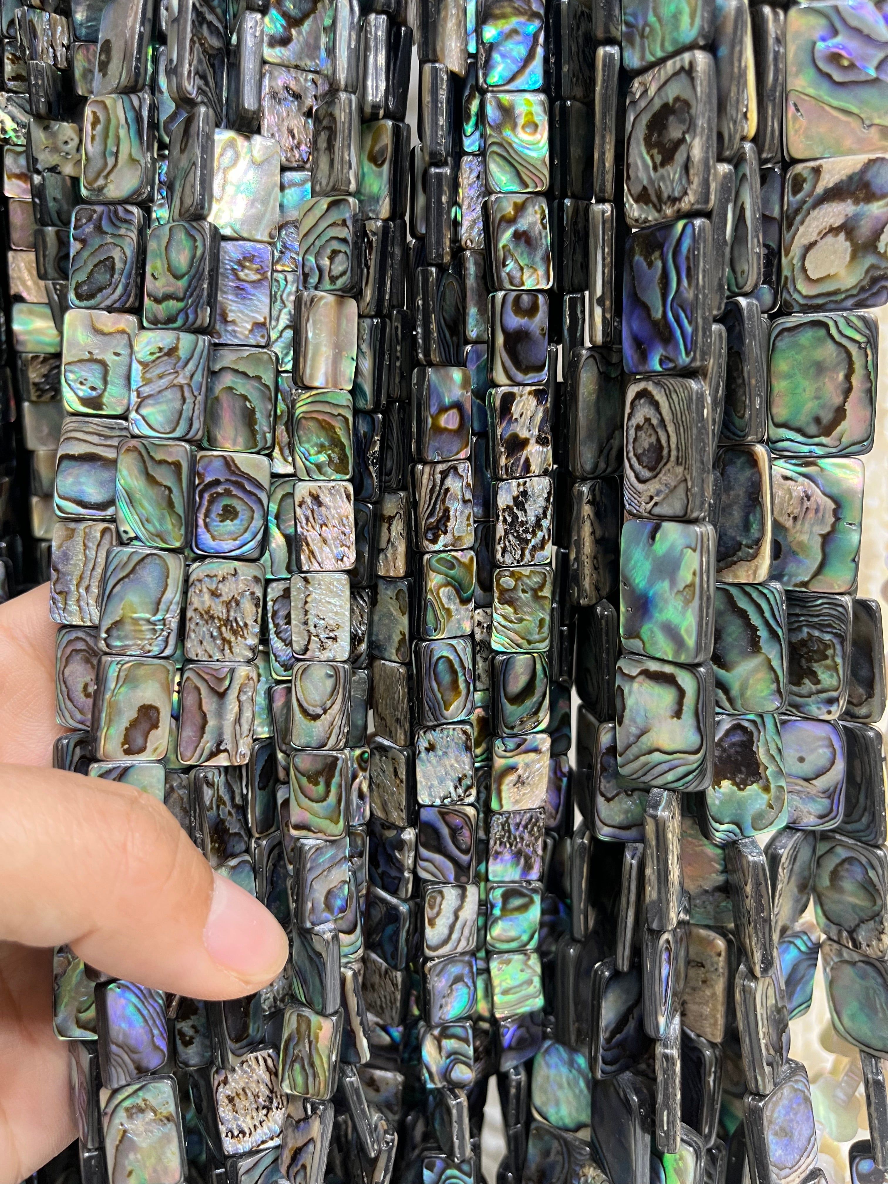 ablone shell rectangular beads strand