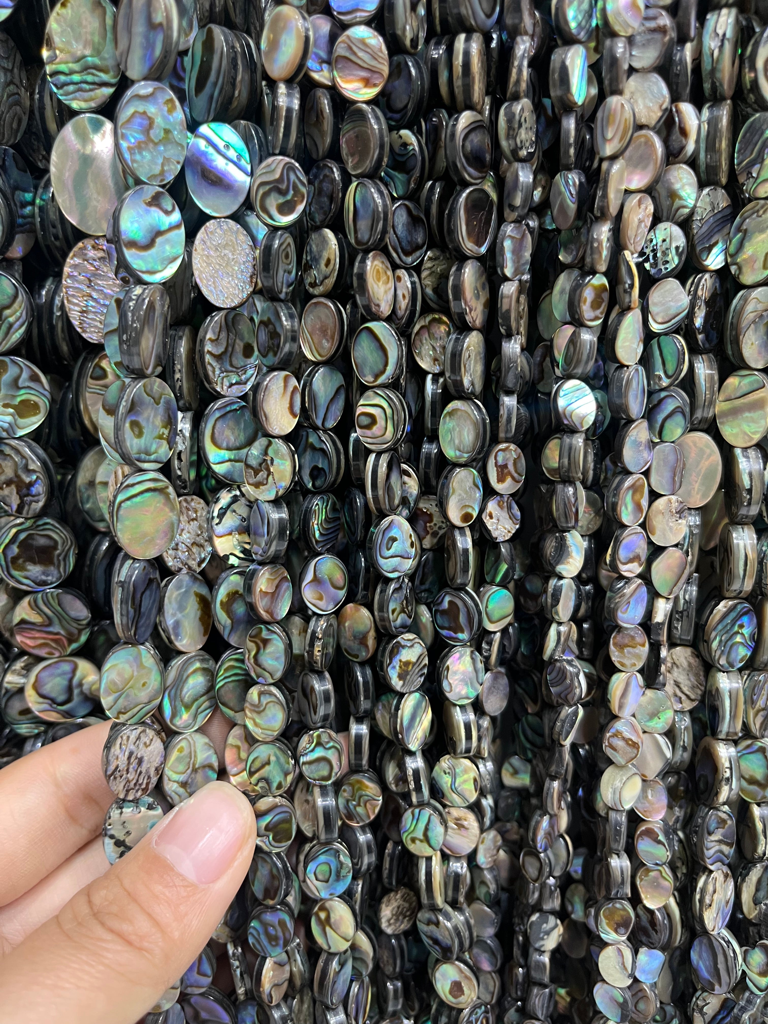 ablone shell oval beads strand