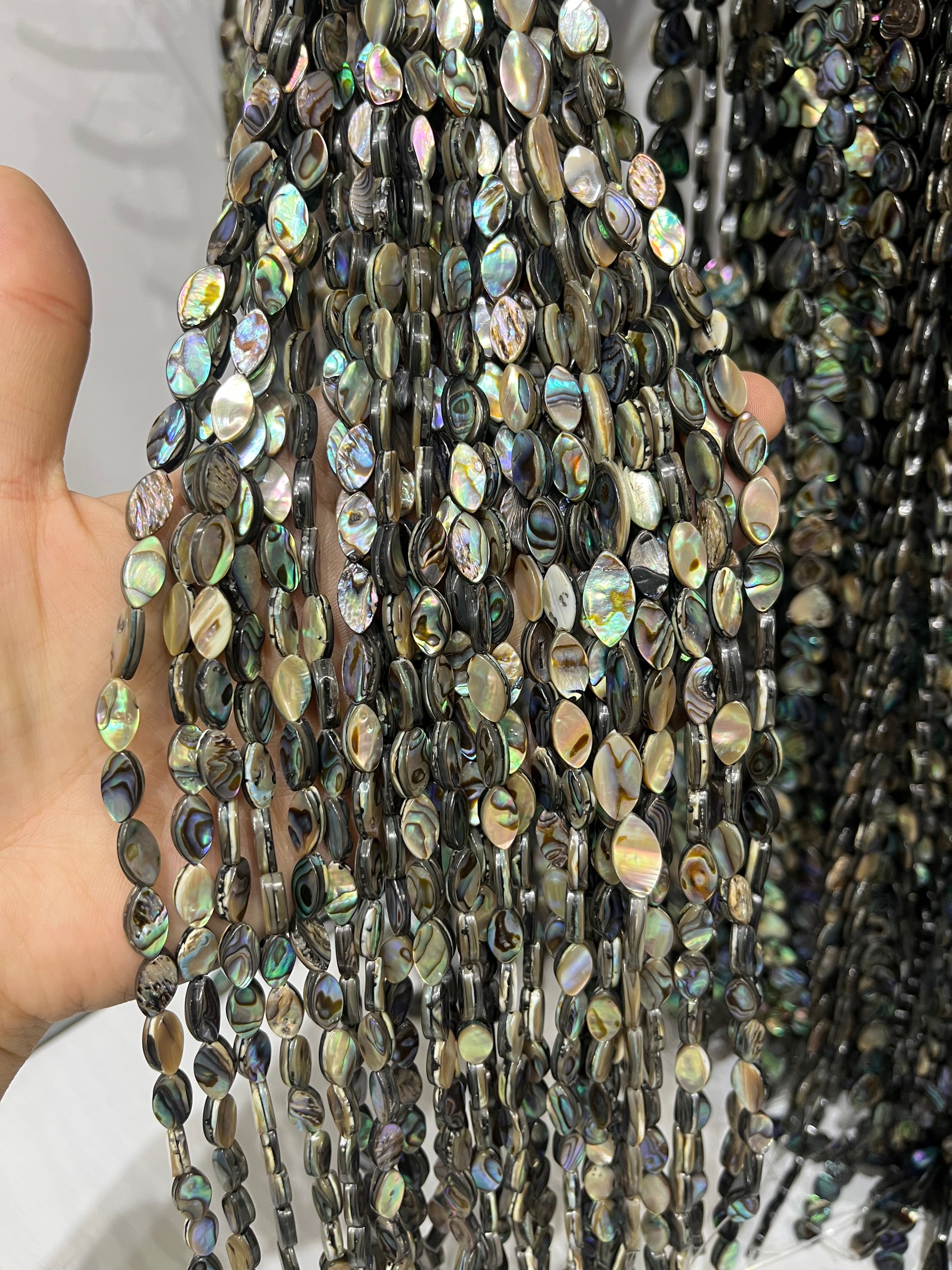 ablone shell marquis beads strand