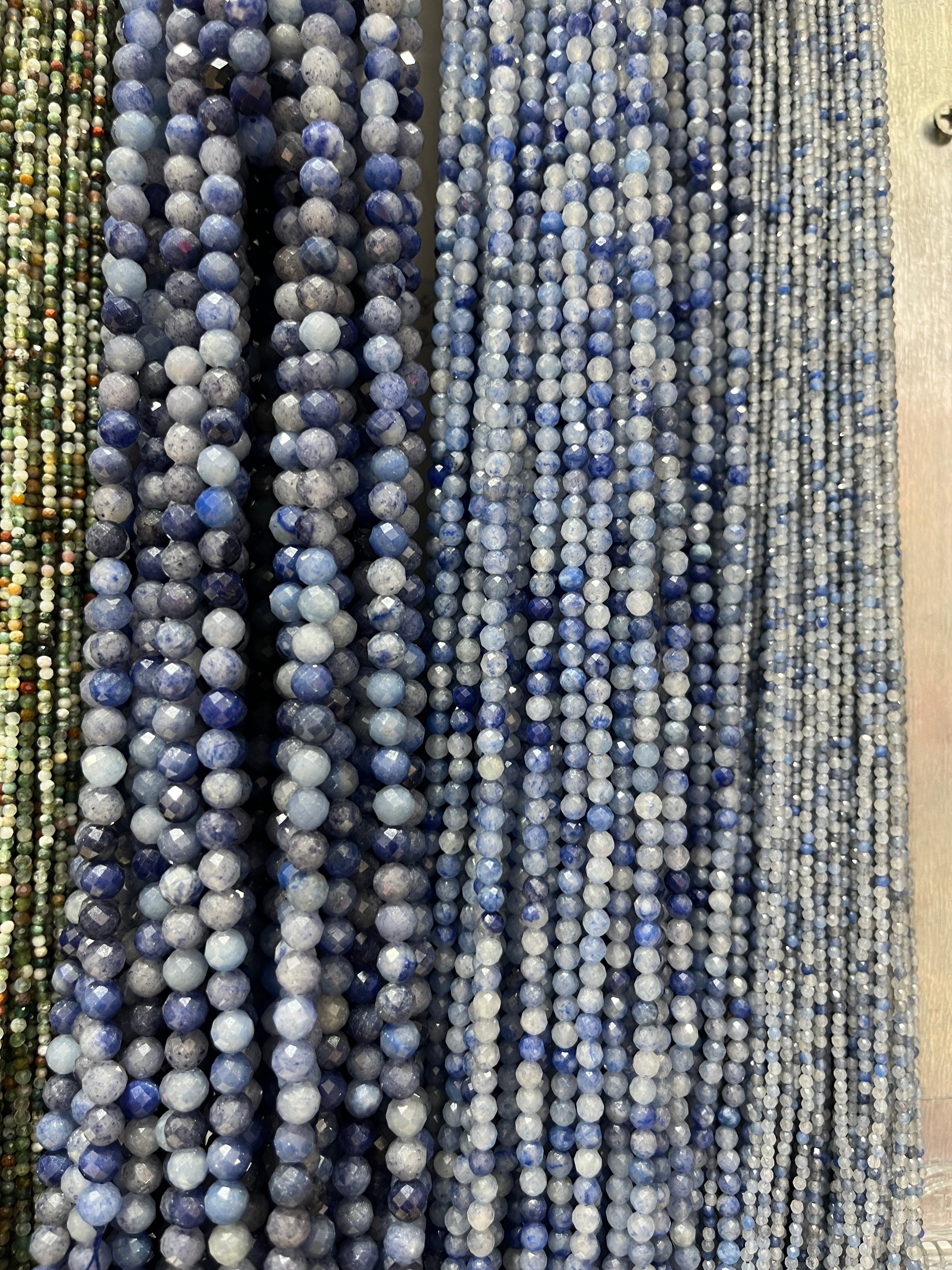 faceted blue aventurine beads strands