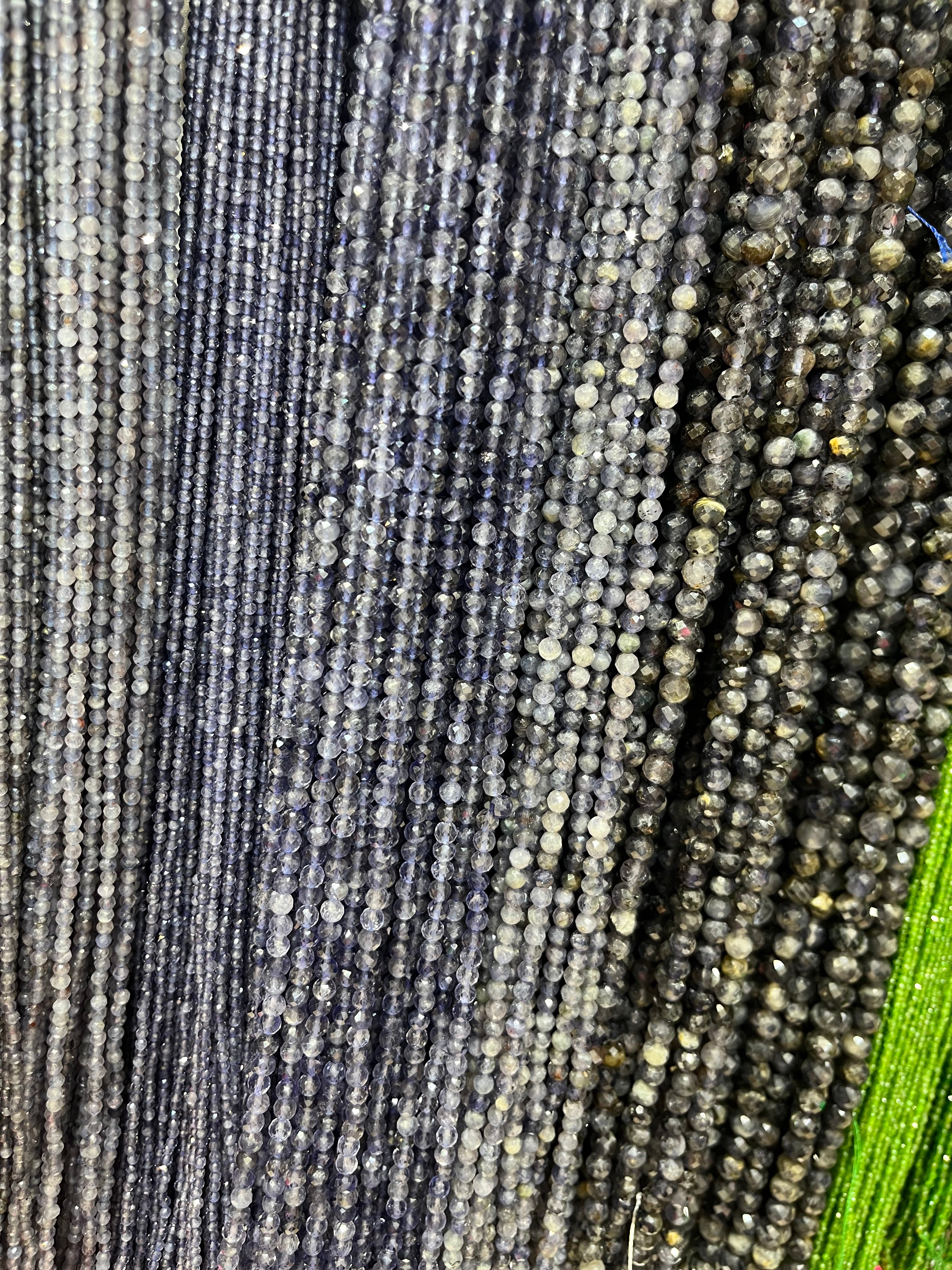 faceted iolite beads strands