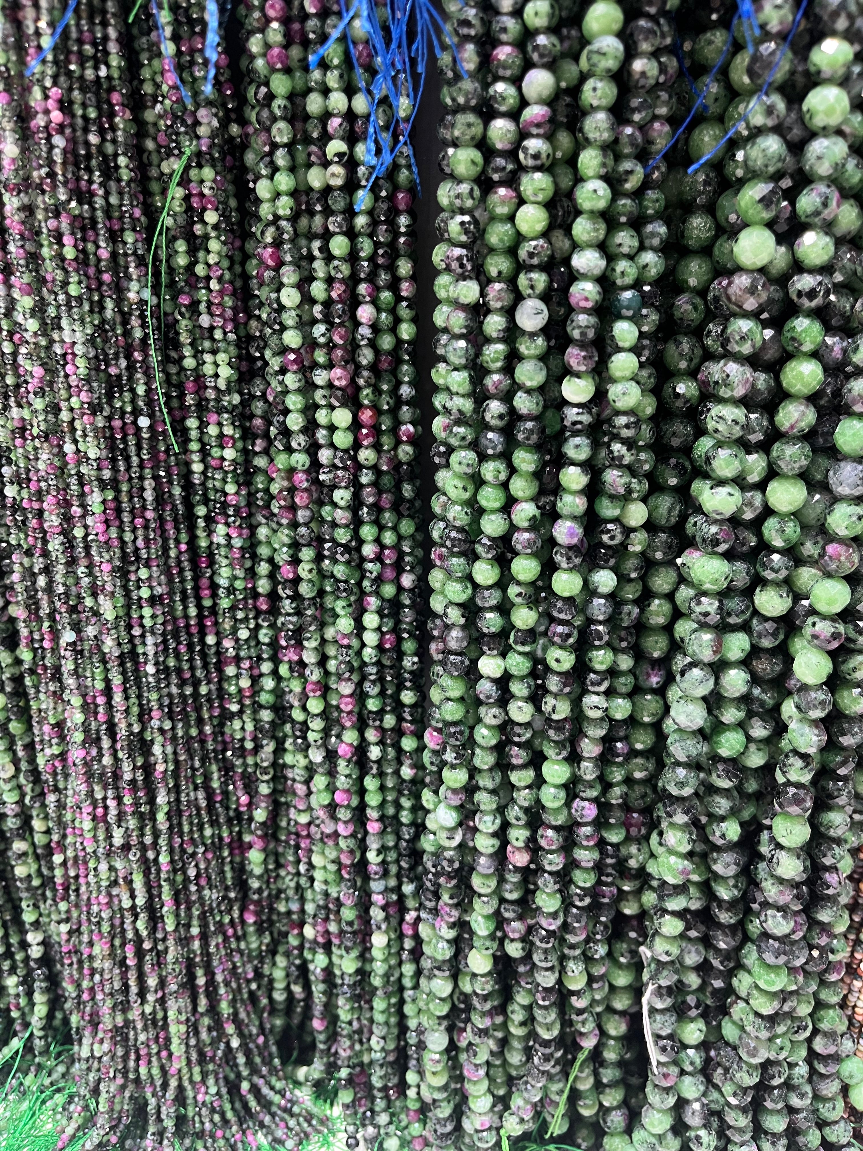 faceted ruby zoisite beads strands