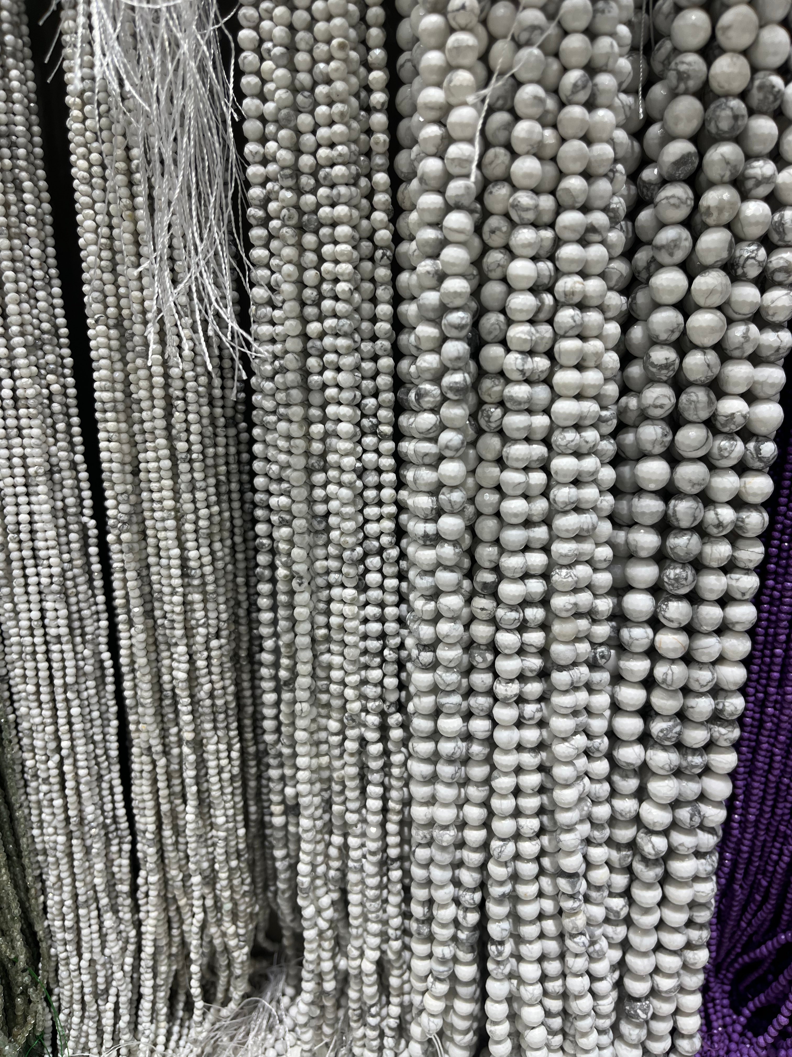 faceted howlite beads strands