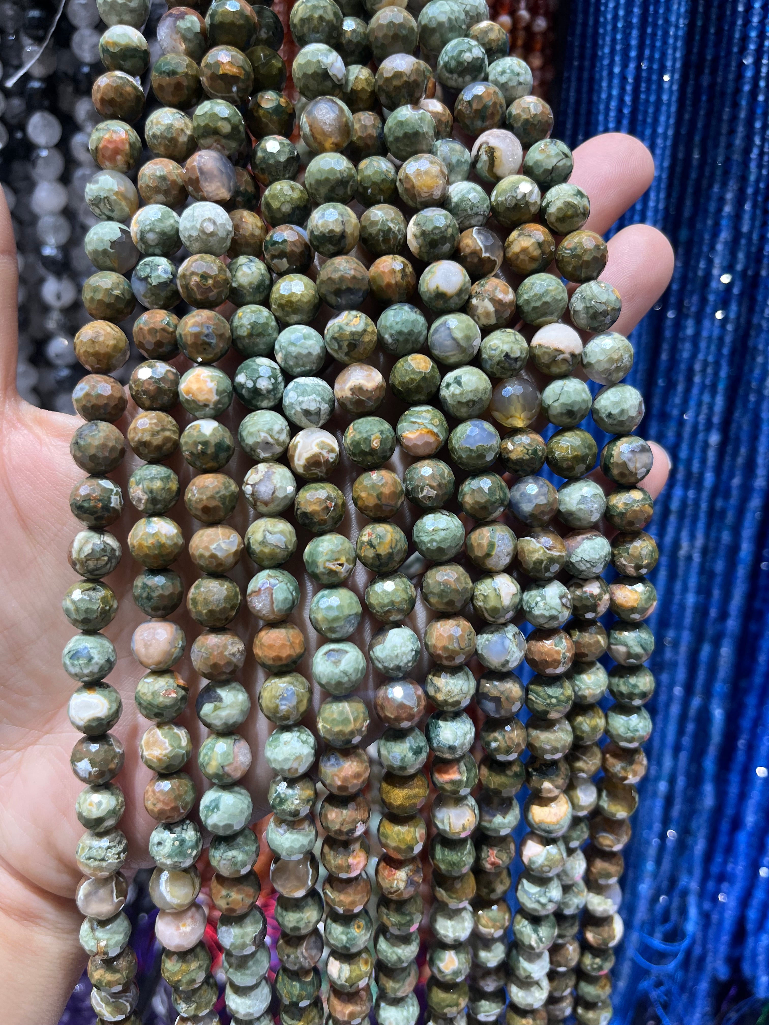 faceted forest jasper beads strands