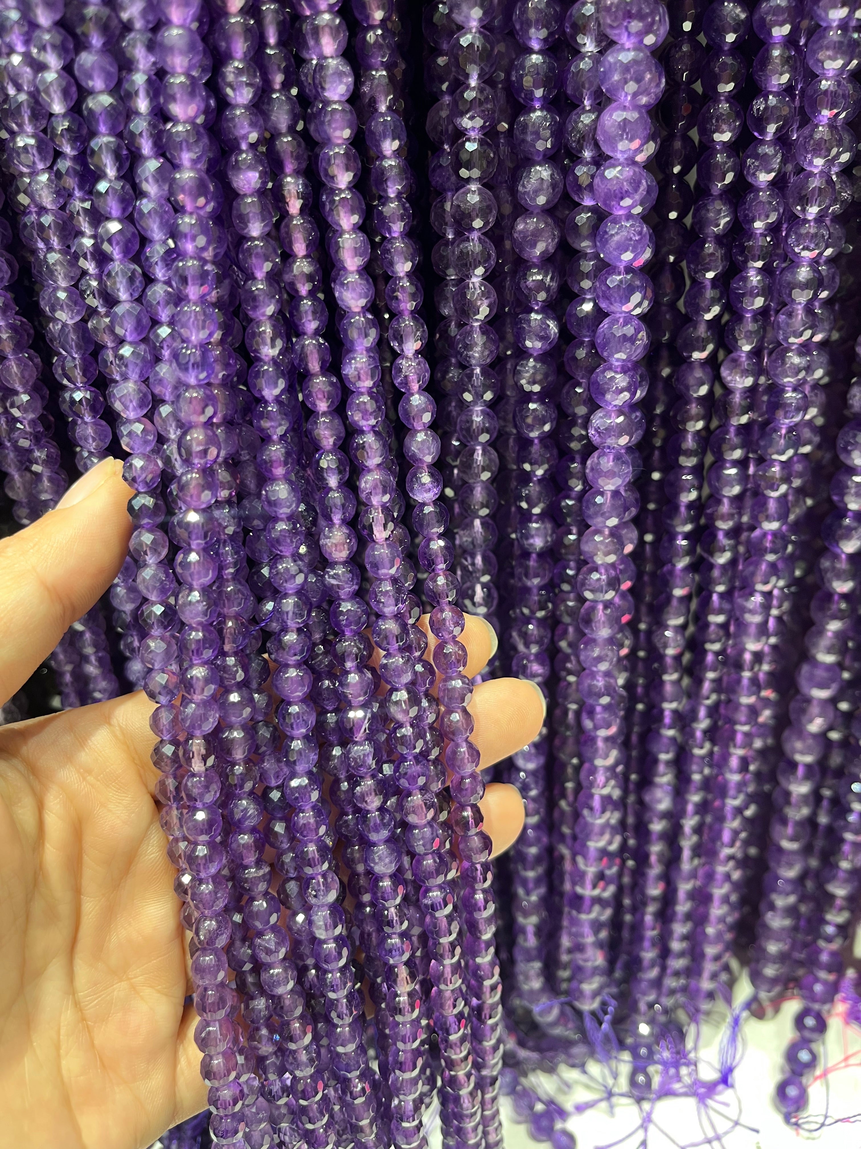 faceted amethyst beads strands