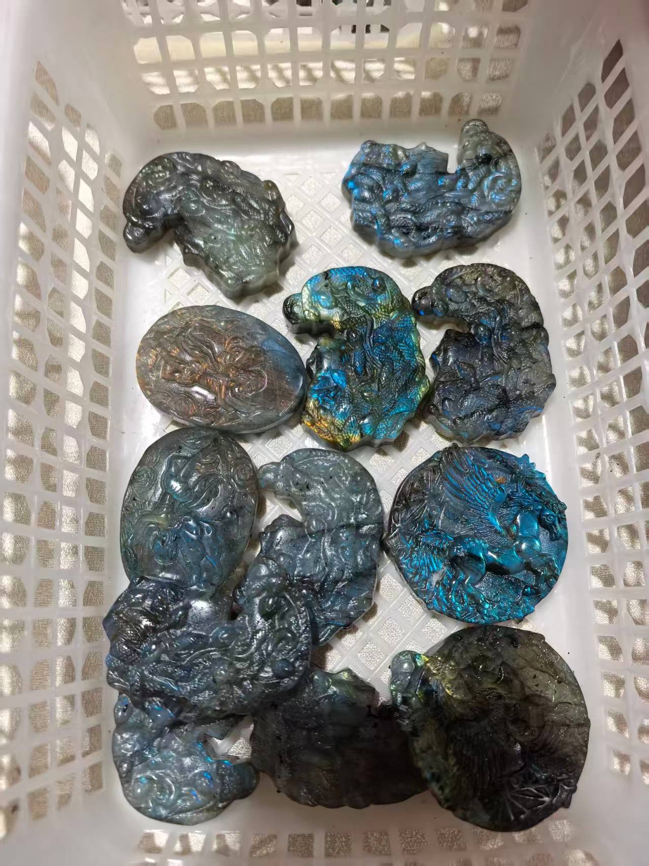 Labradorite flat carving