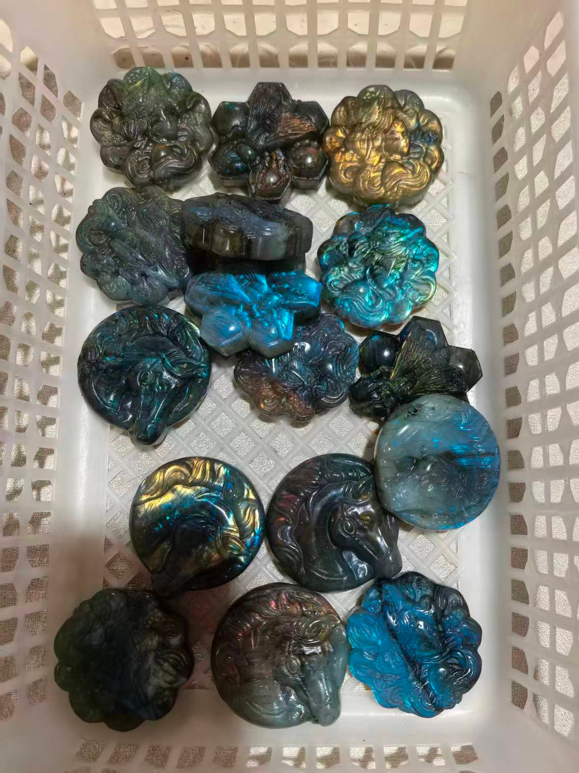 Labradorite flat carving