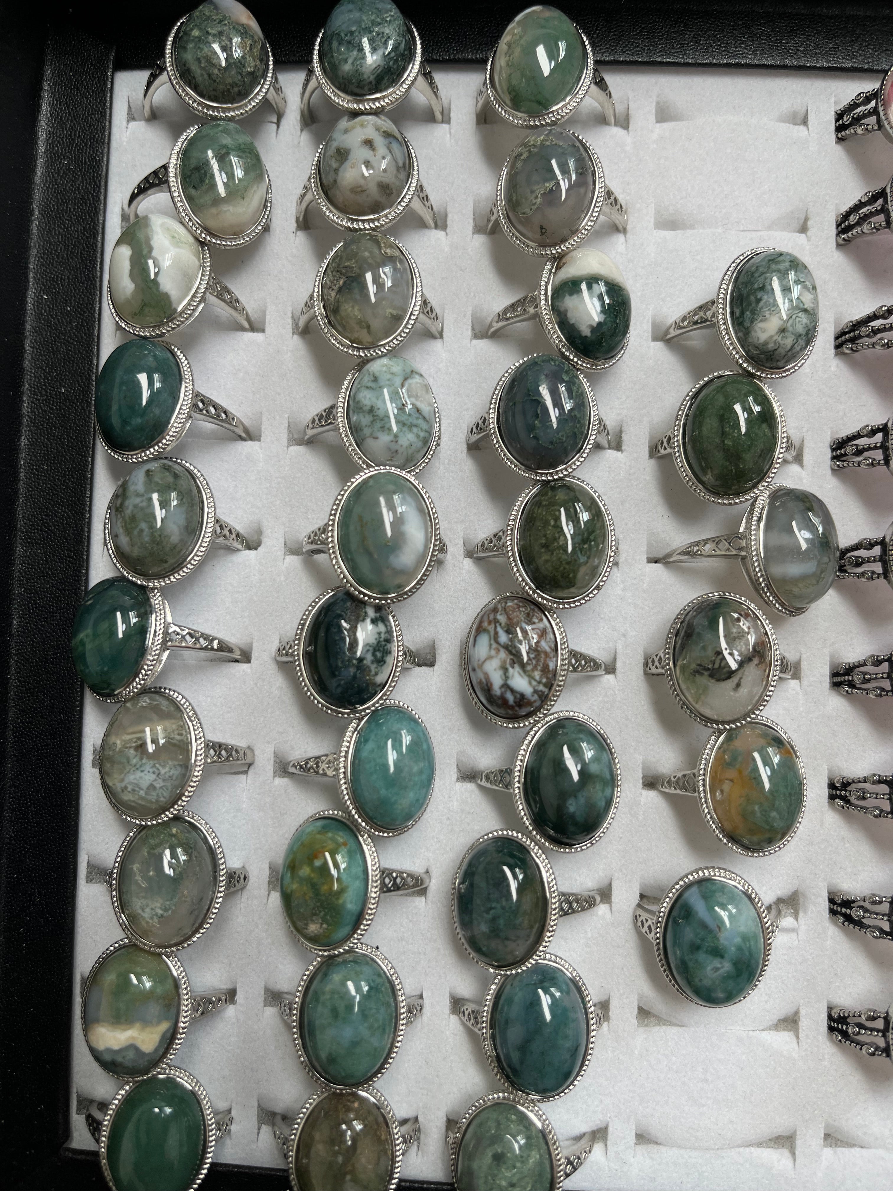 moss agate ring