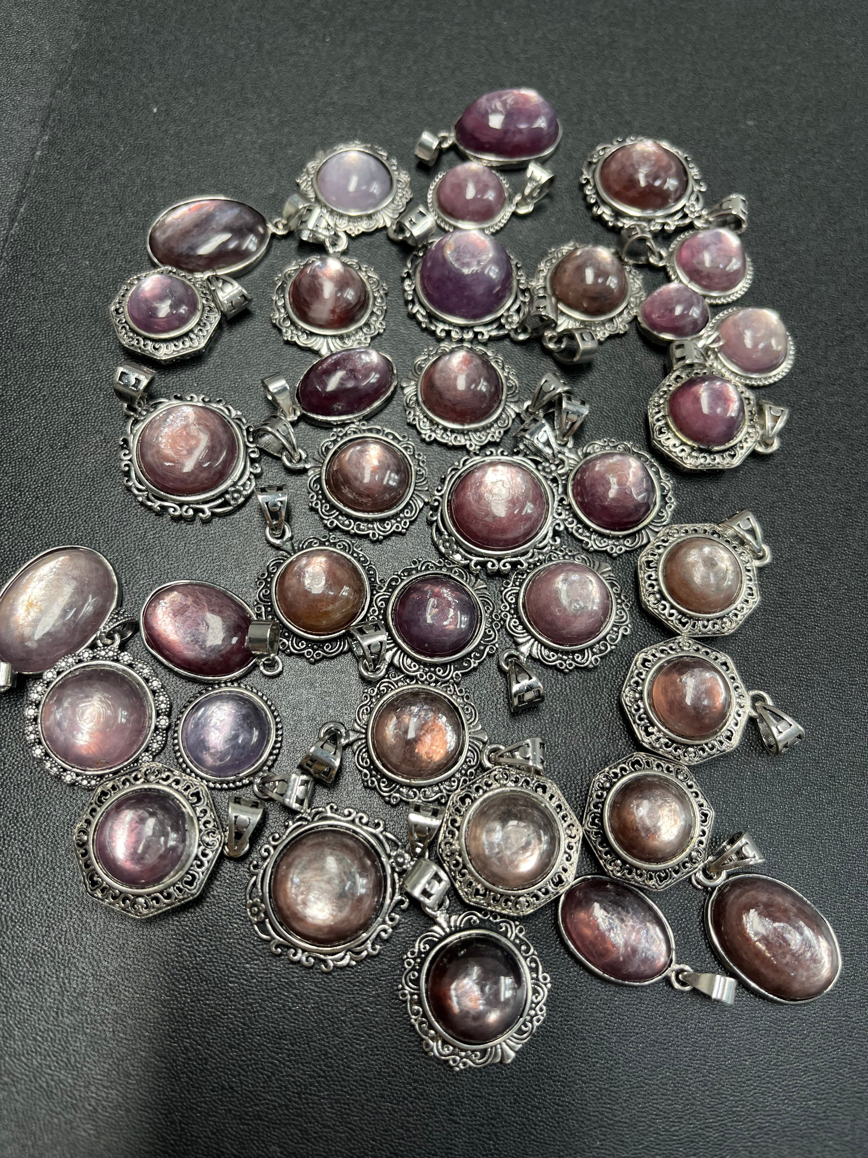 purple mica pendant