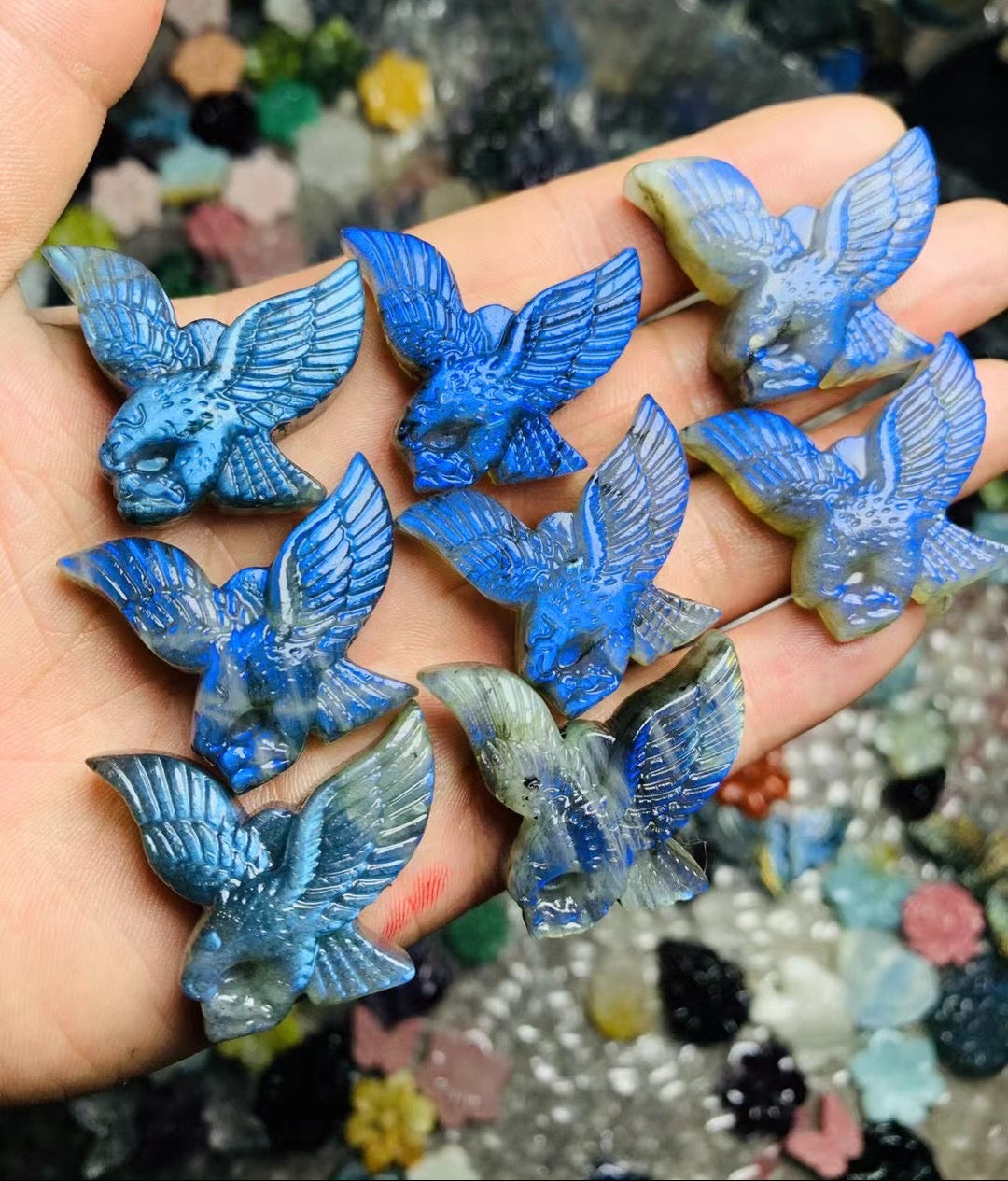 Labradorite flat carving