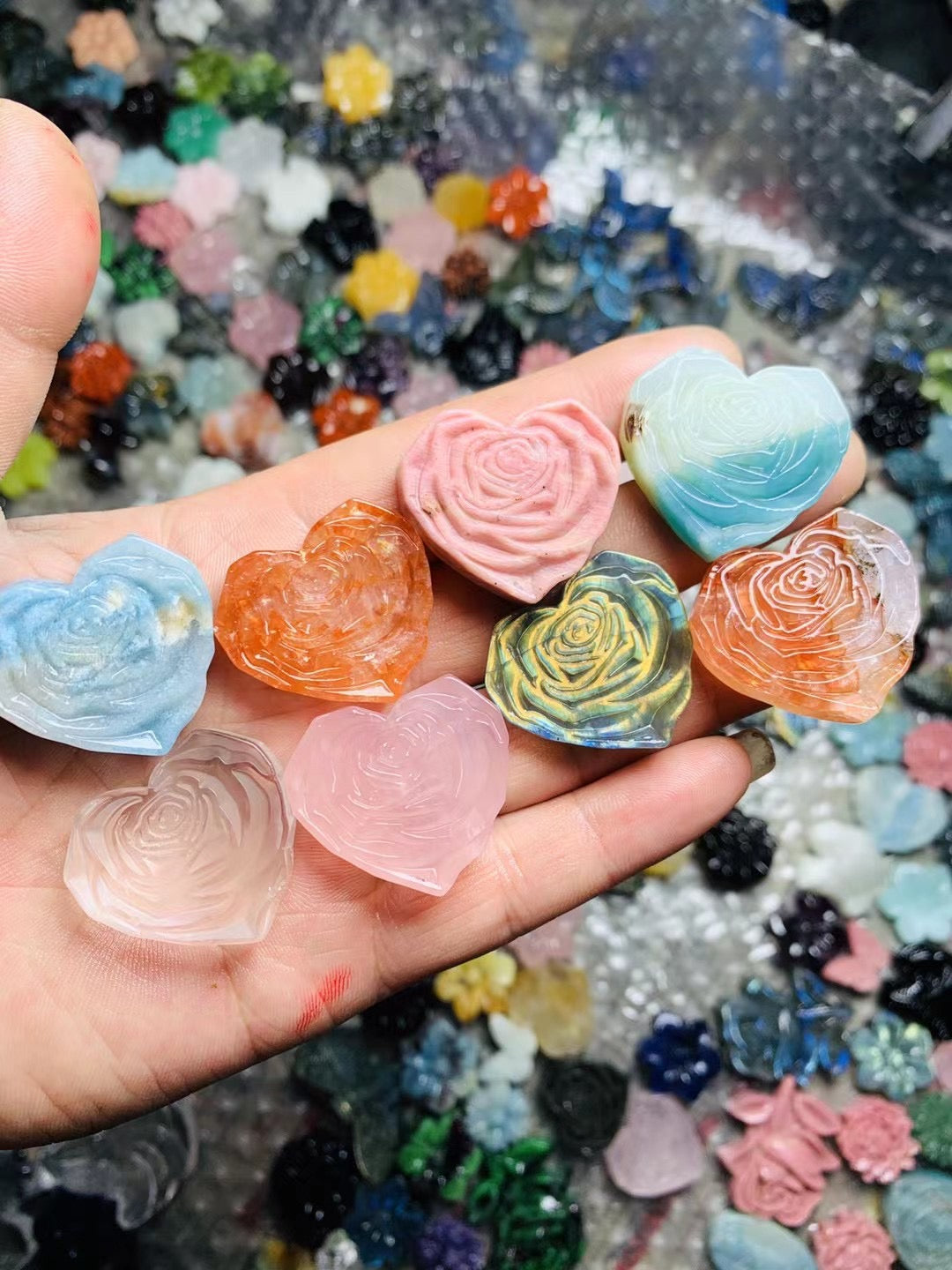 Rose Heart flat carving