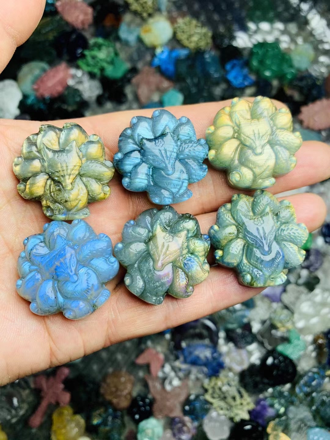 Labradorite flat carving