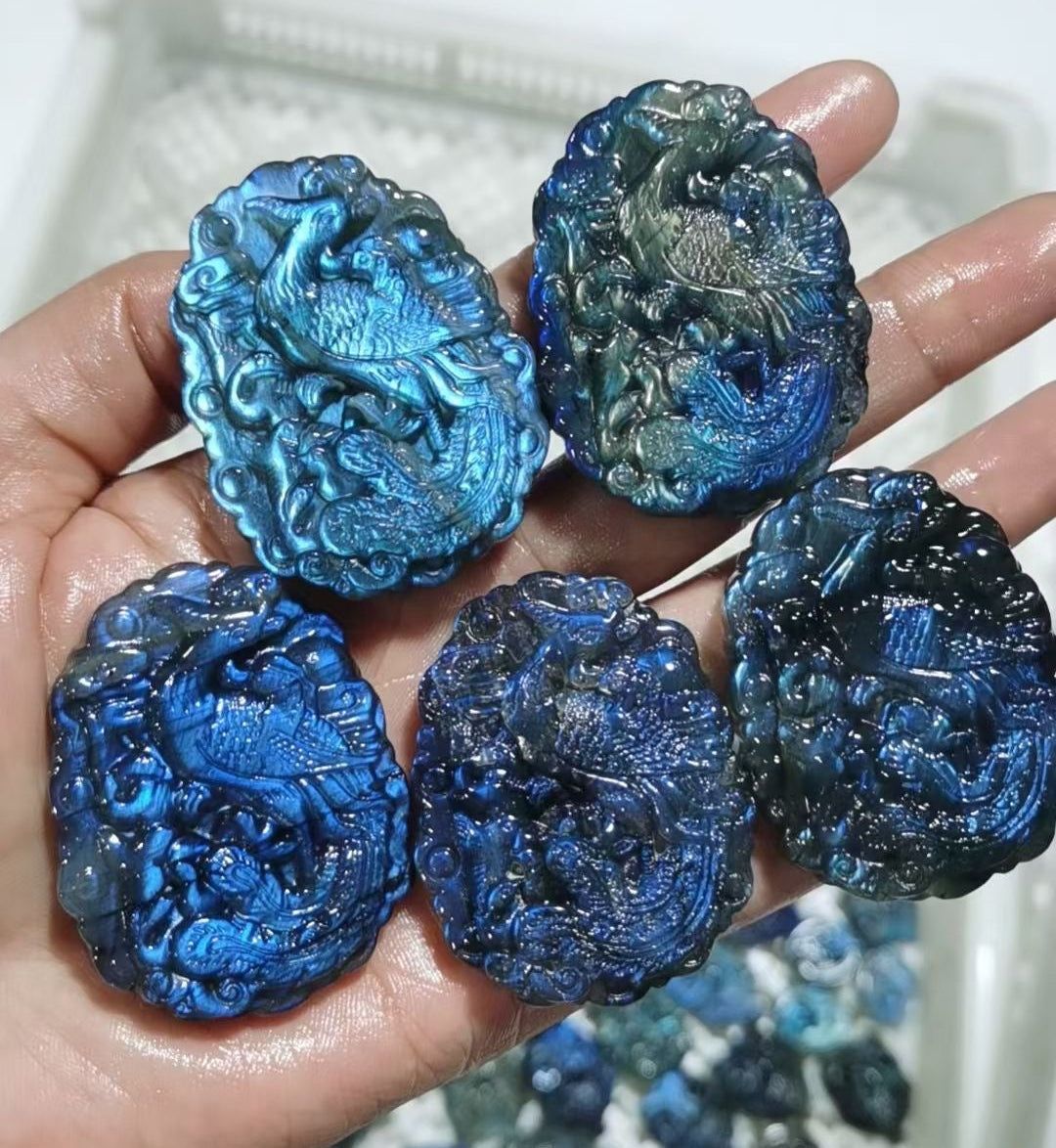 Labradorite flat carving