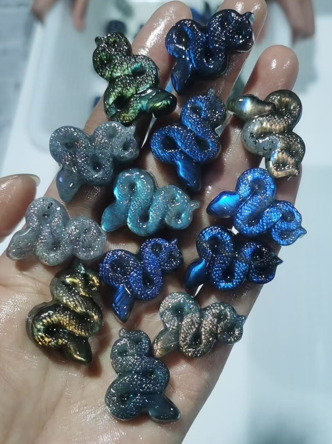 Labradorite flat carving