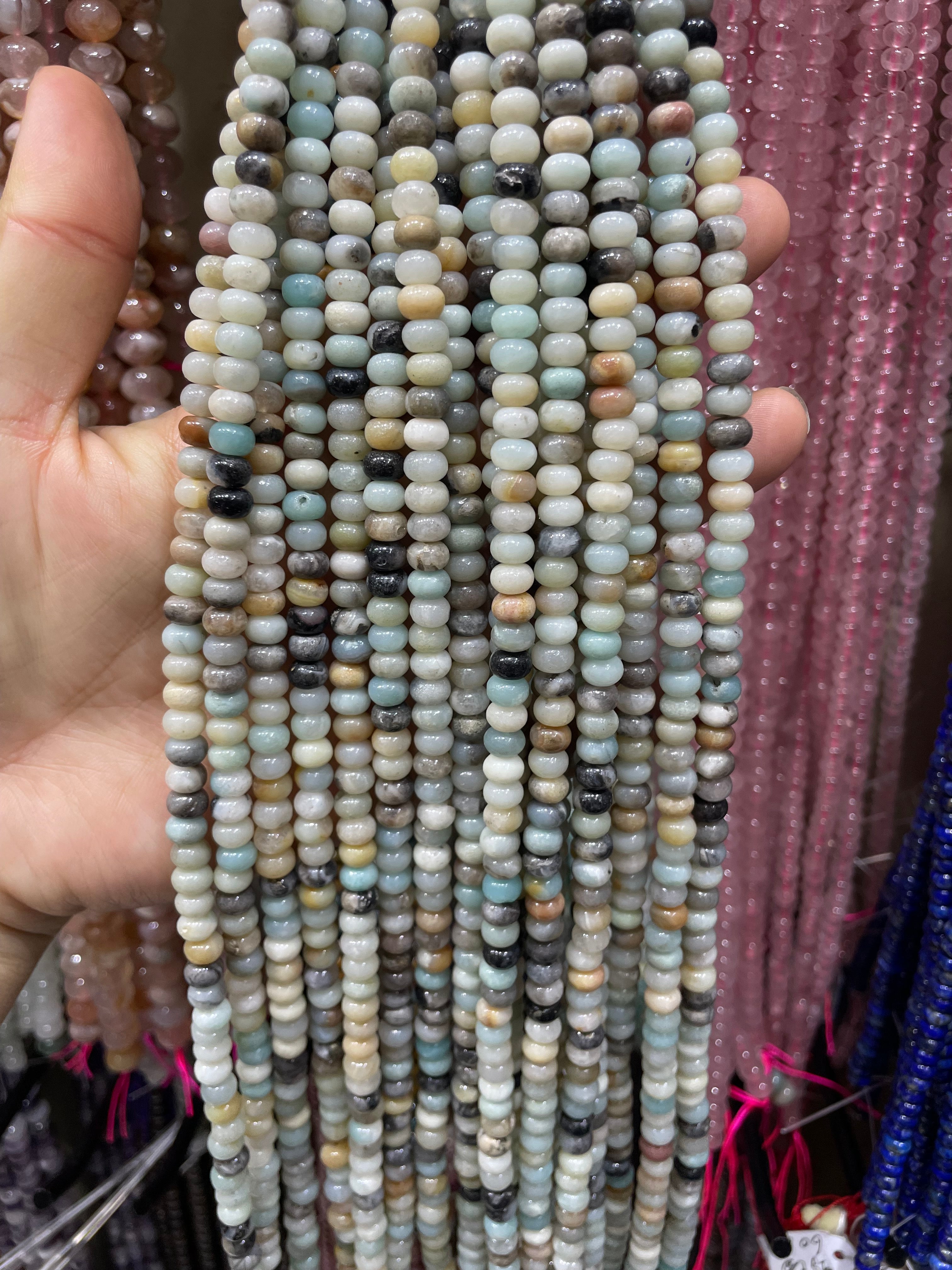 caribbean calcite donut beads strand 6/8mm