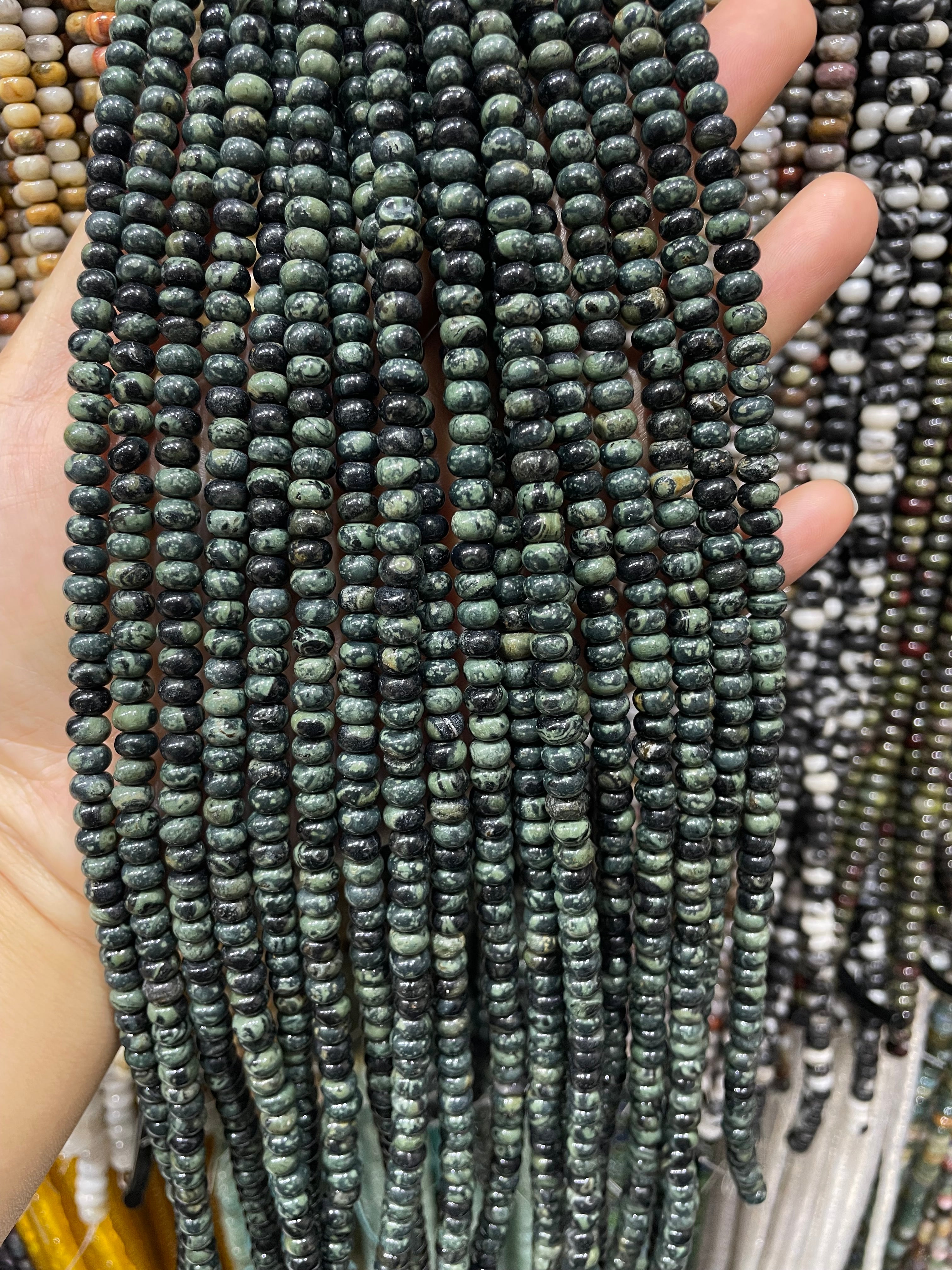 kambaba jasper donut beads strand 6/8mm