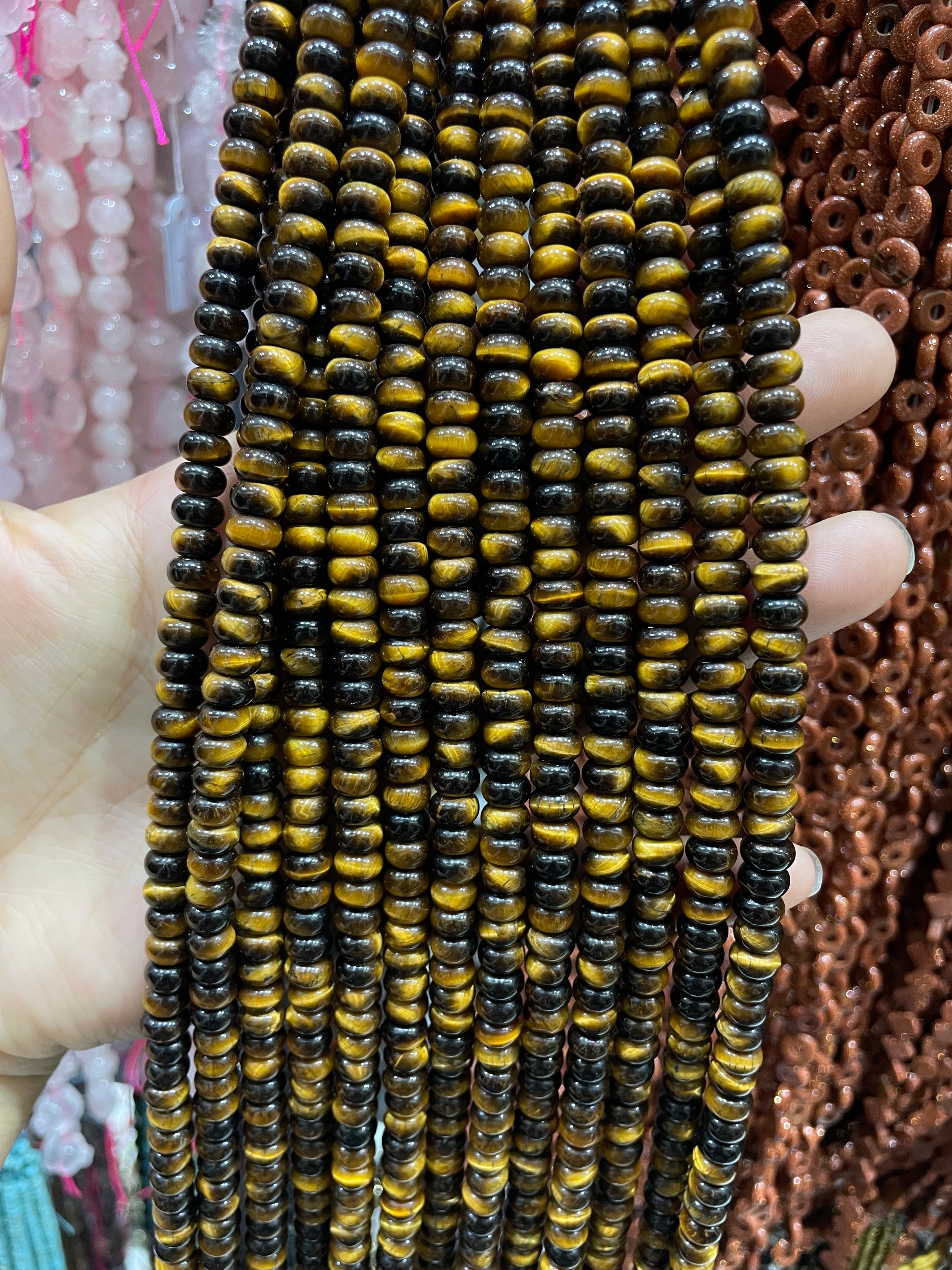 tiger eye beads strand 6/8mm
