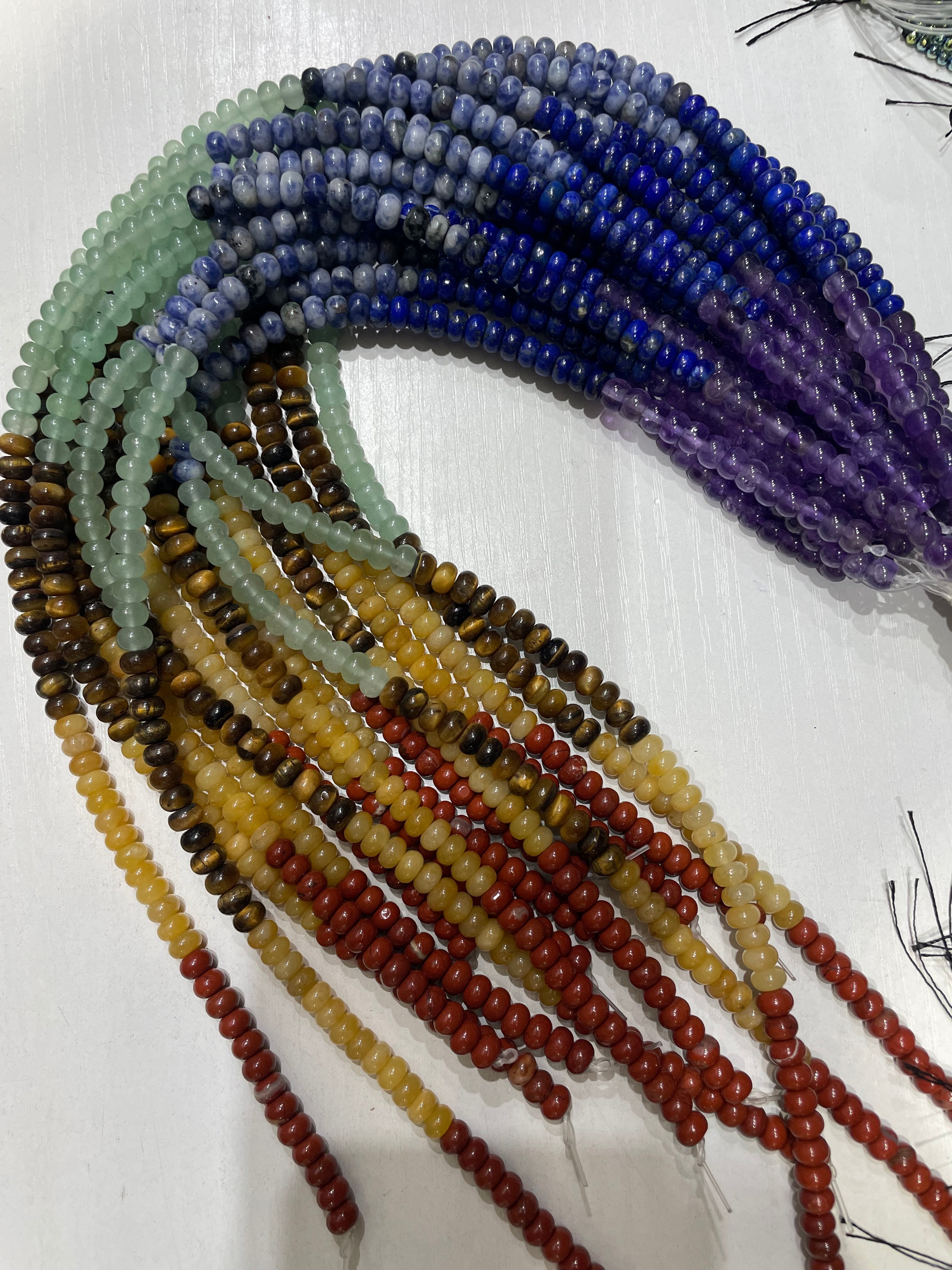 rainbow donut beads strand 6/8mm