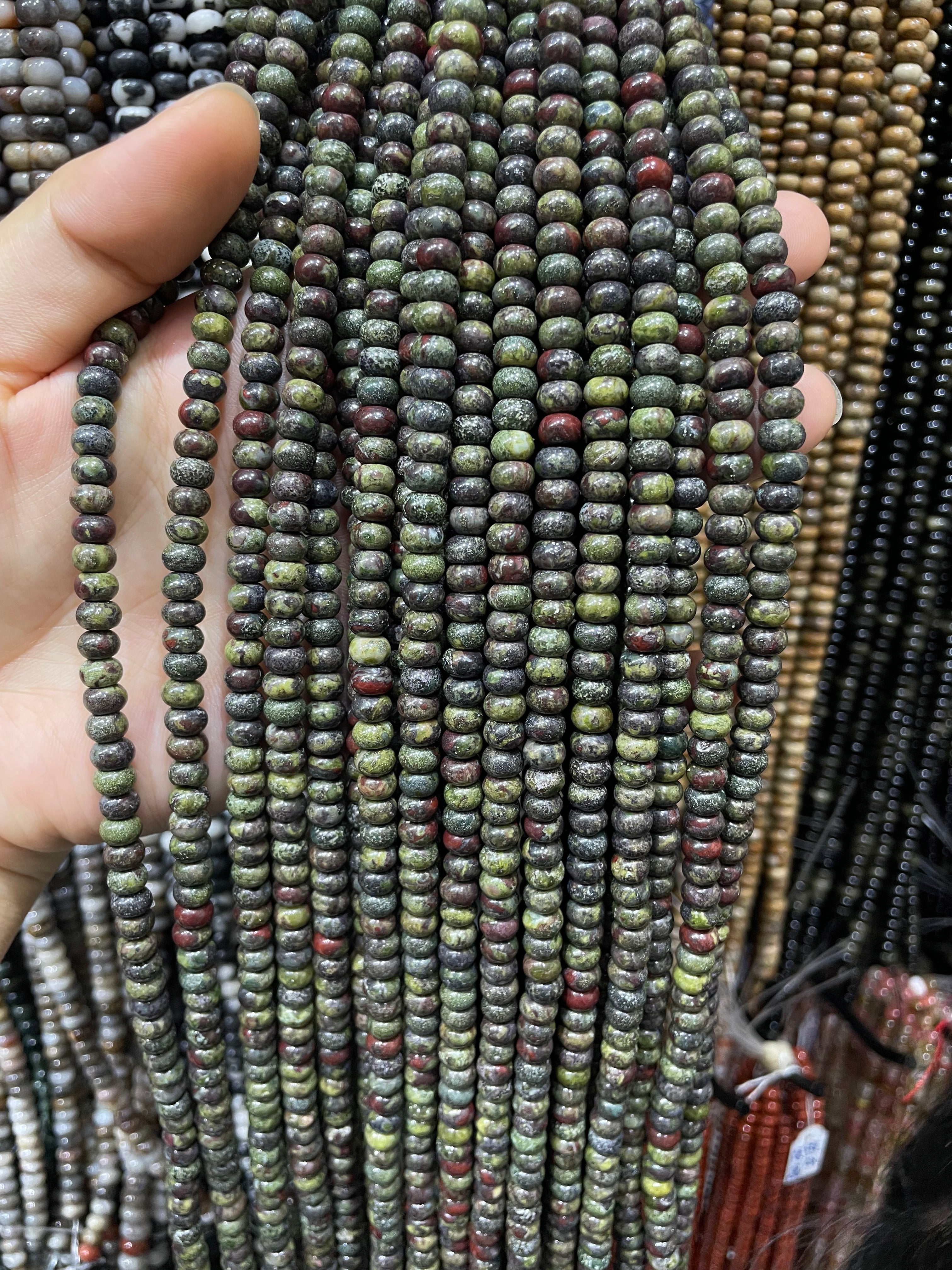 dragon bloodstone beads strand 6/8mm