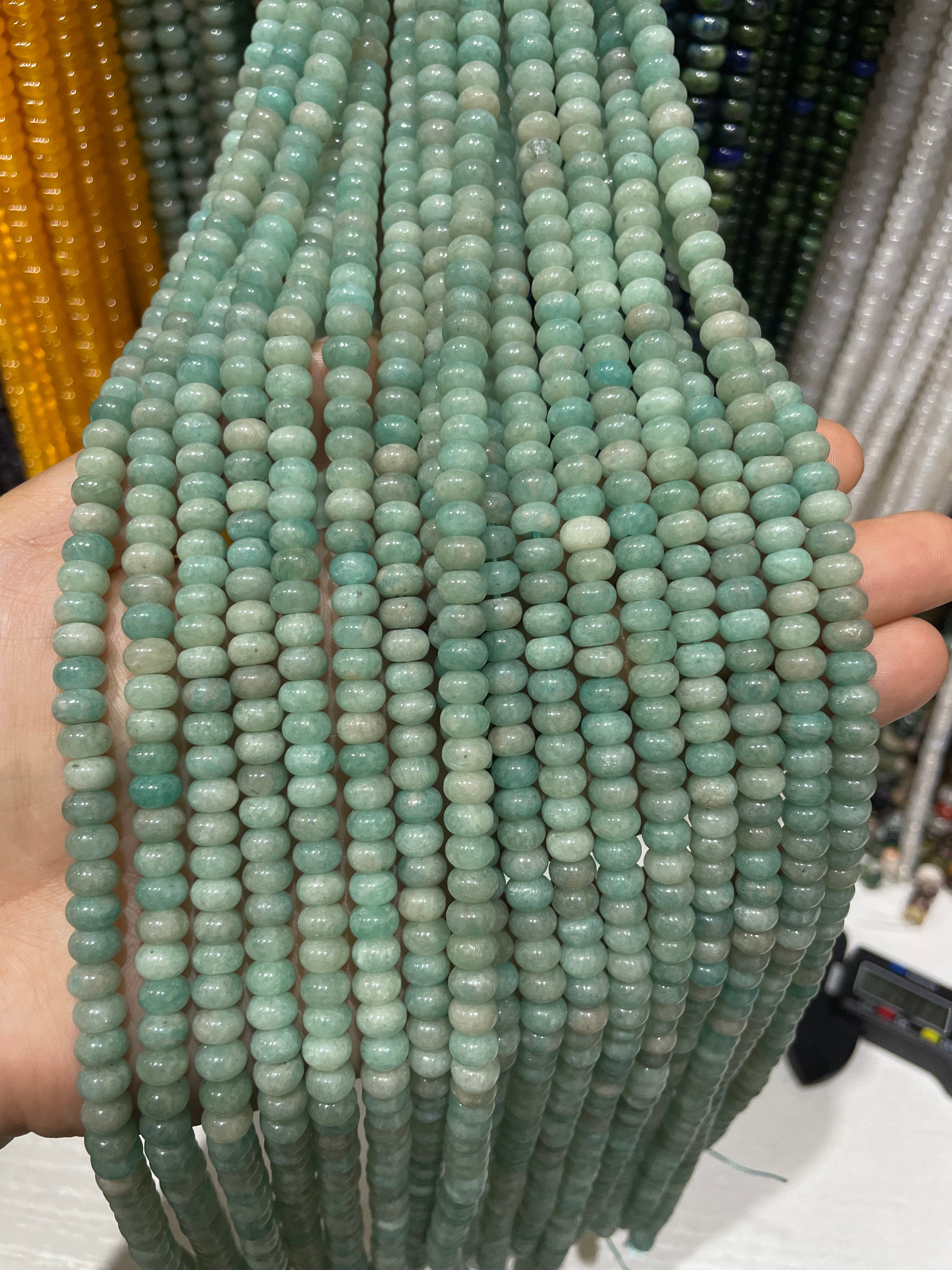 amazonite donut beads strand 6/8mm