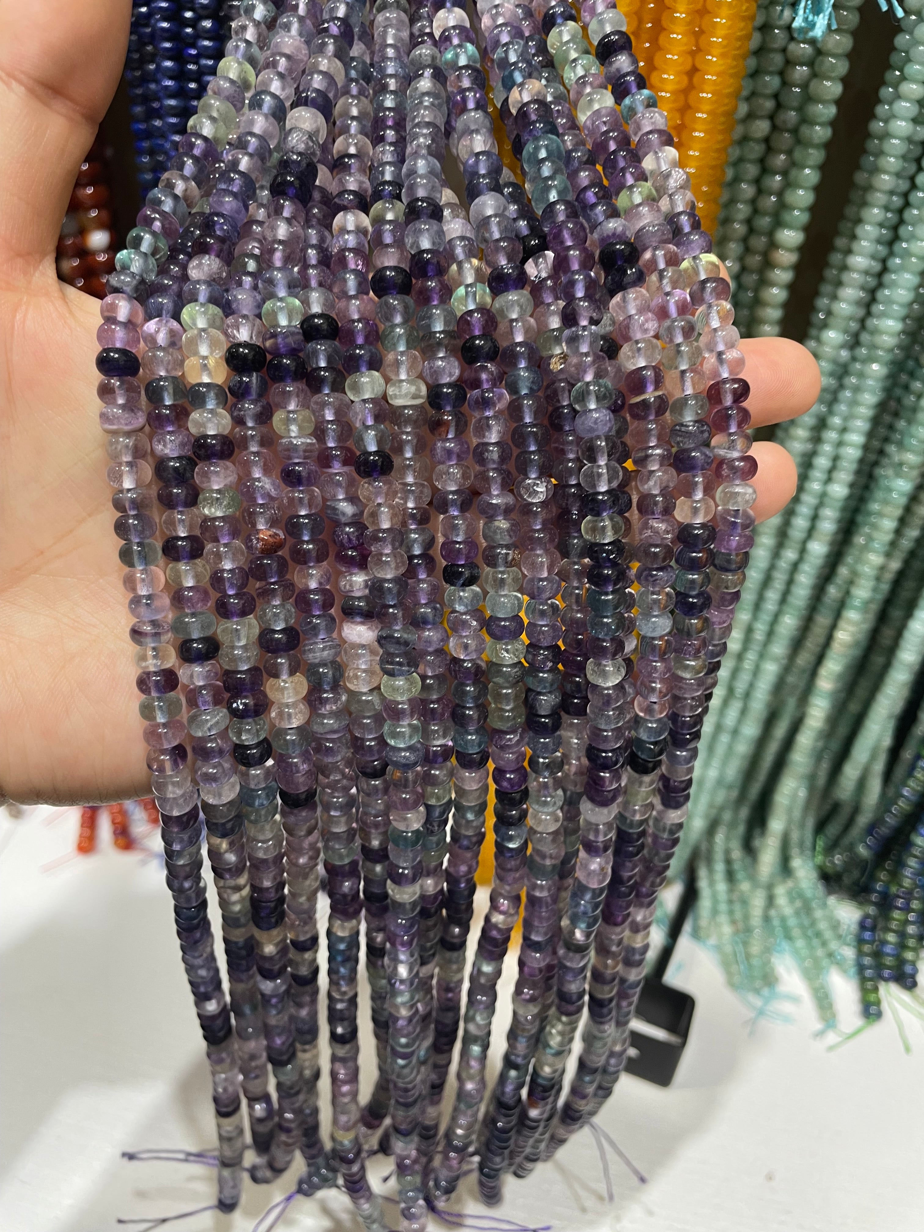 fluorite donut beads strand 6/8mm