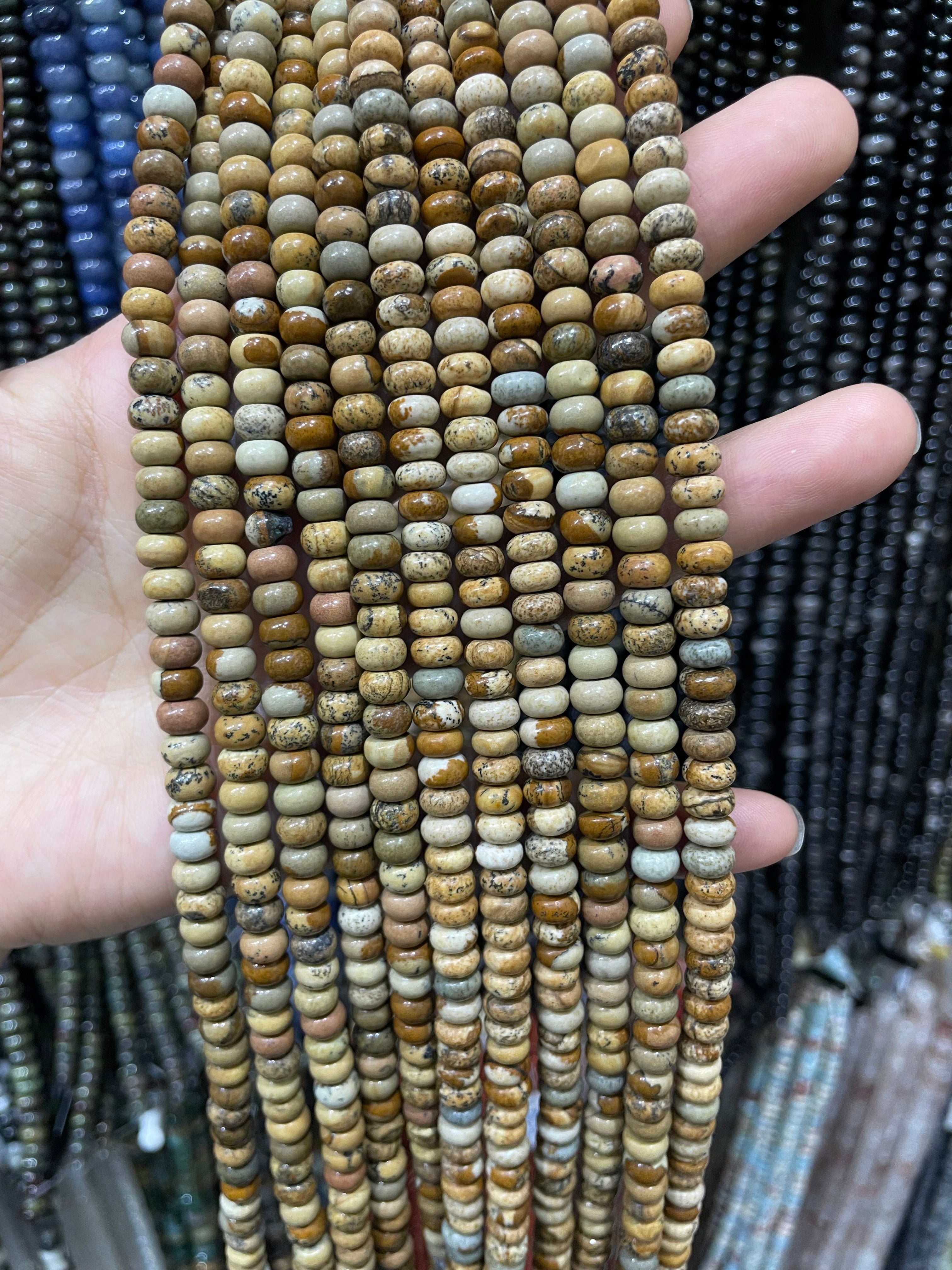 picture stone beads strand 6/8mm