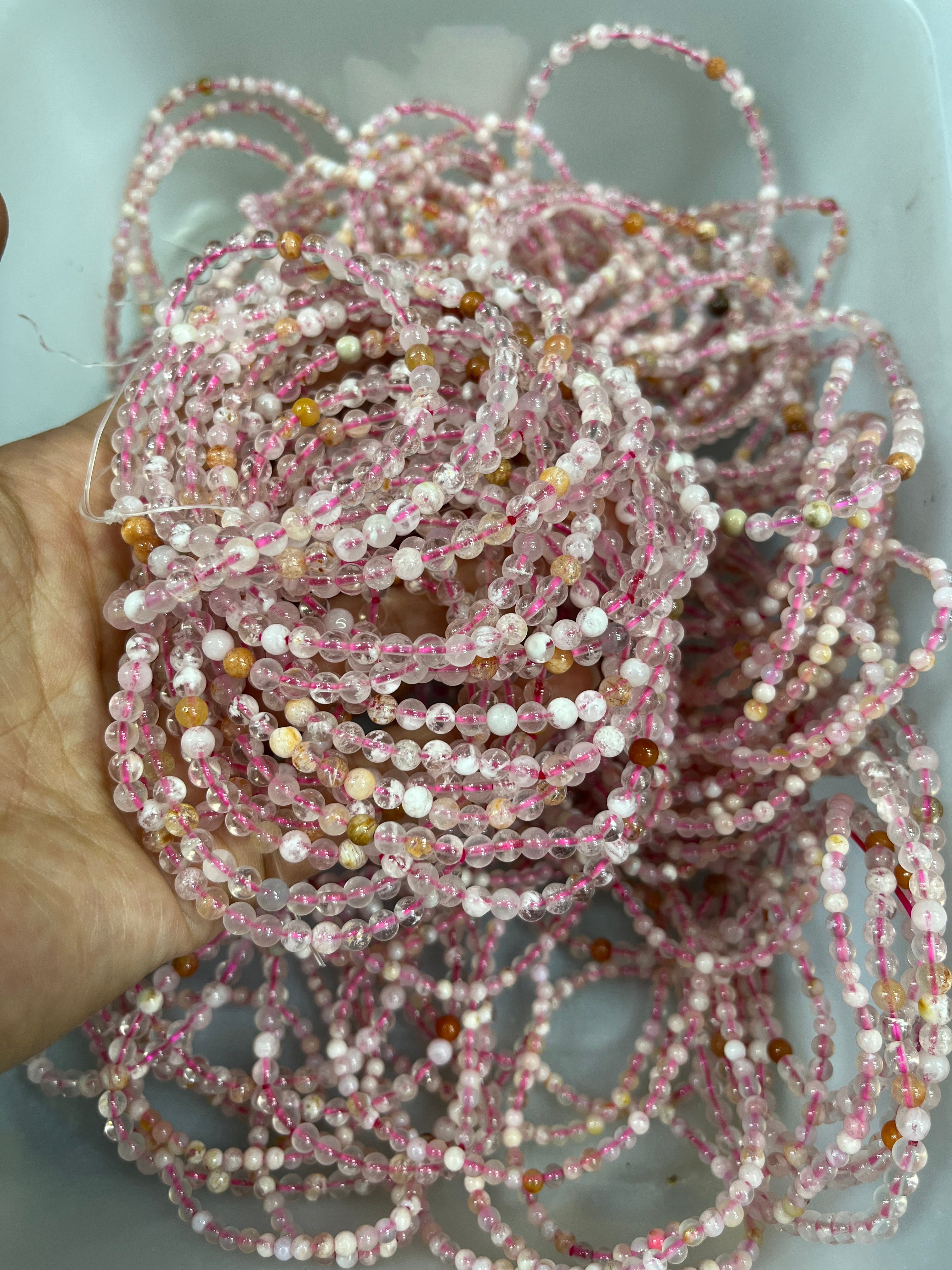 4mm white snowflakes quartz bracelet wholesale