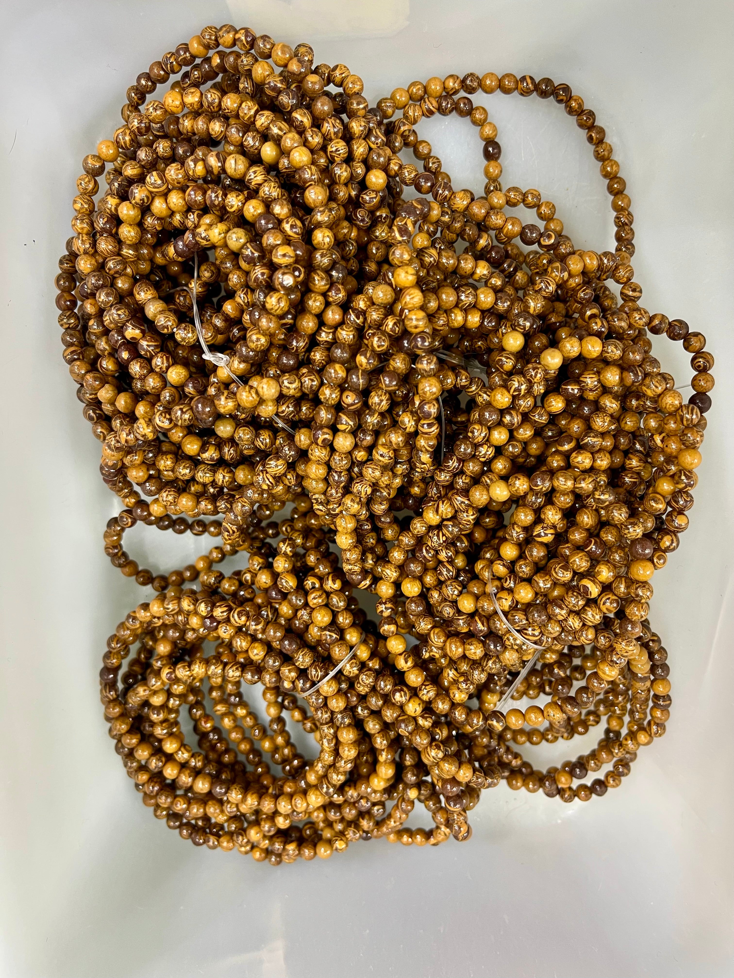4mm caligraphy jasper bracelet wholesale