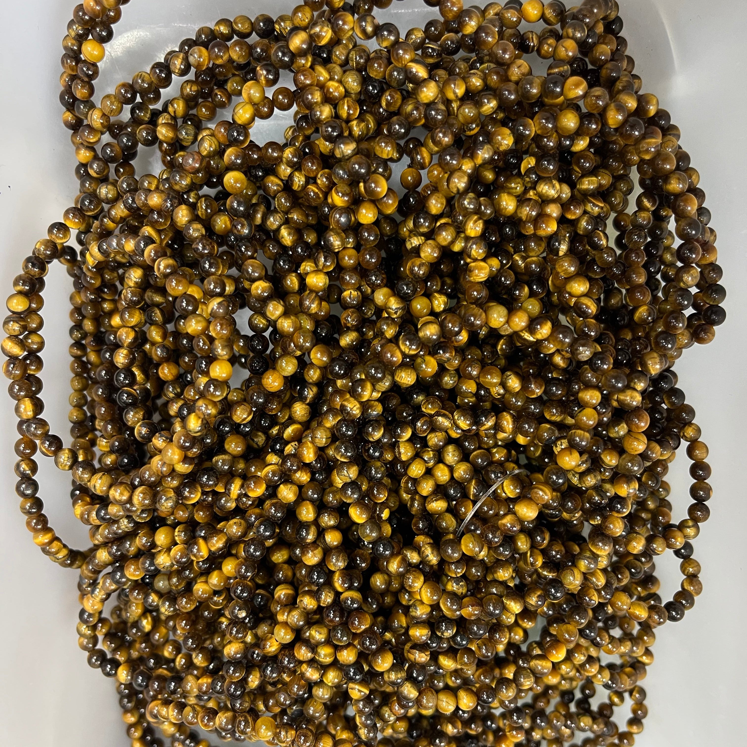 4mm yellow tiger eye bracelet