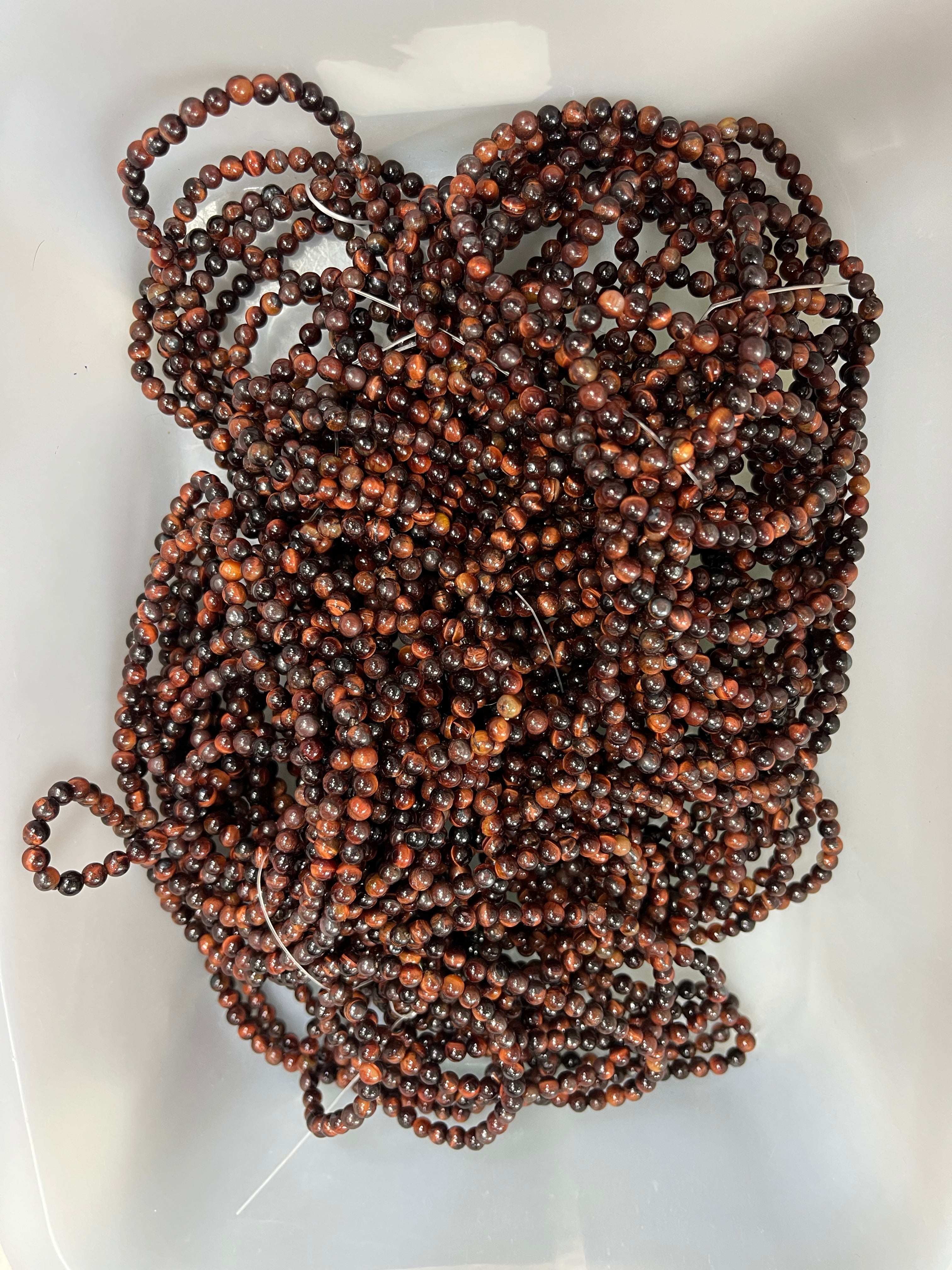 4mm red tiger eye bracelet