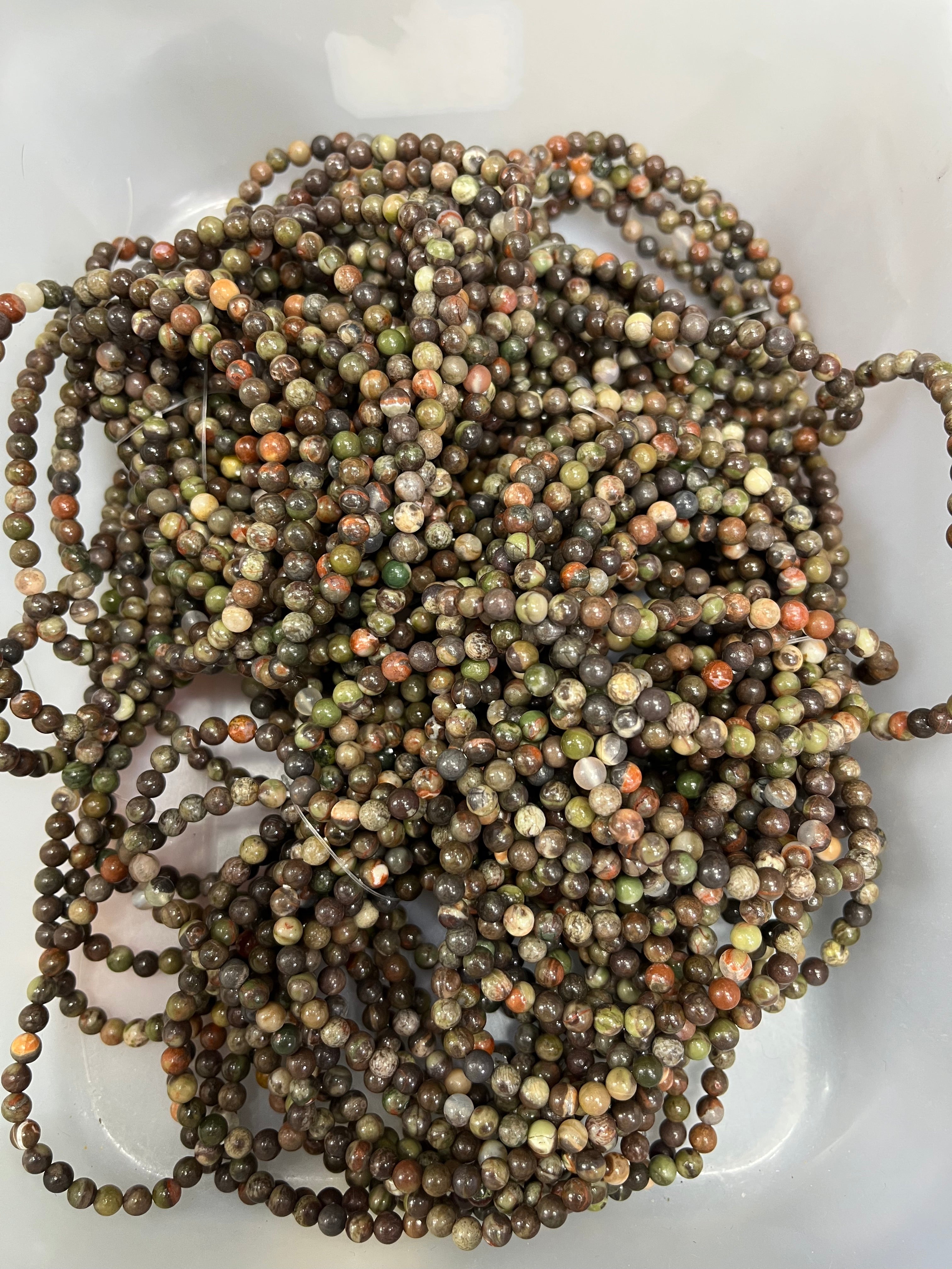 4mm money agate bracelet