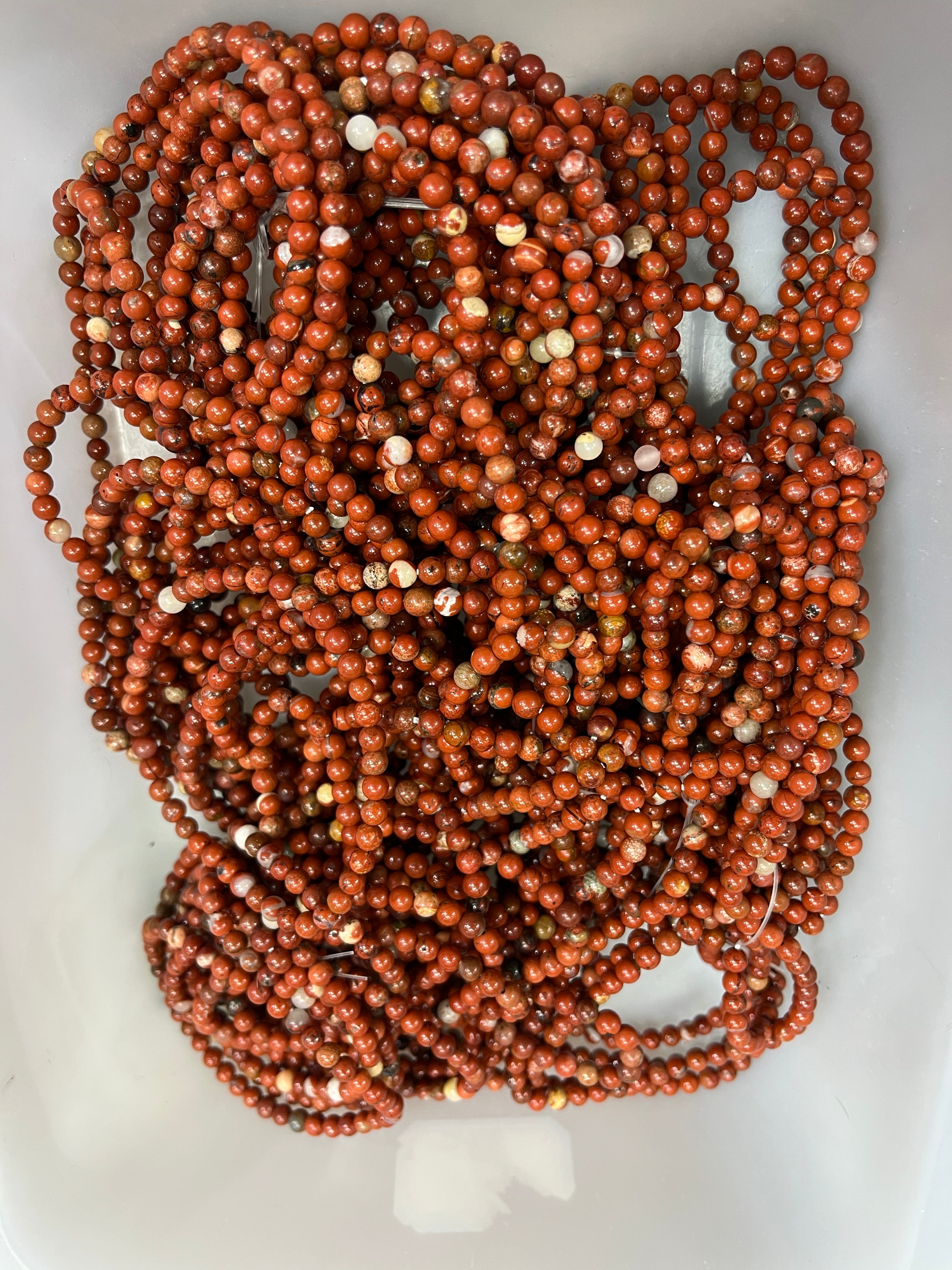 4mm red jasper bracelet
