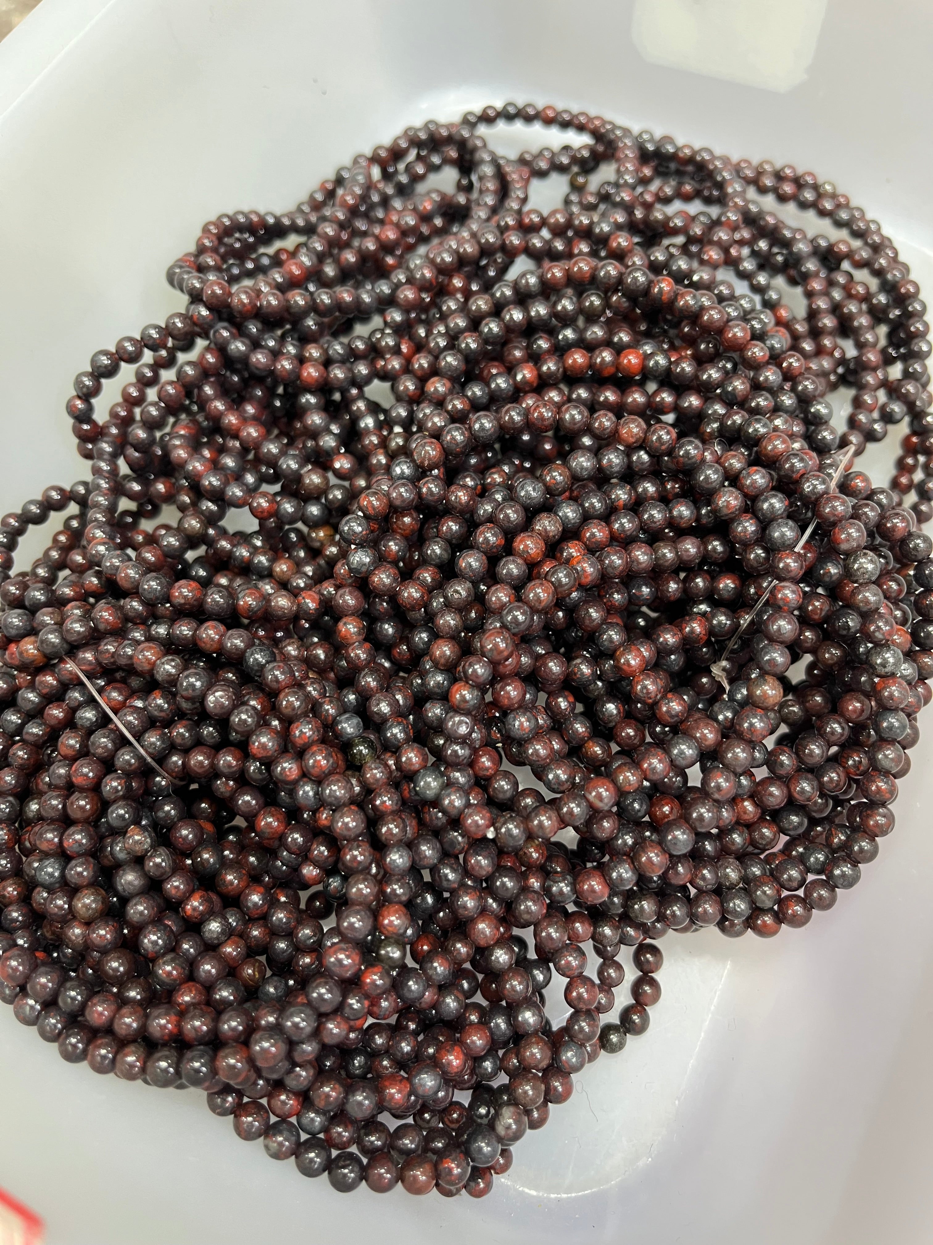 4mm chicken bloodstone bracelet