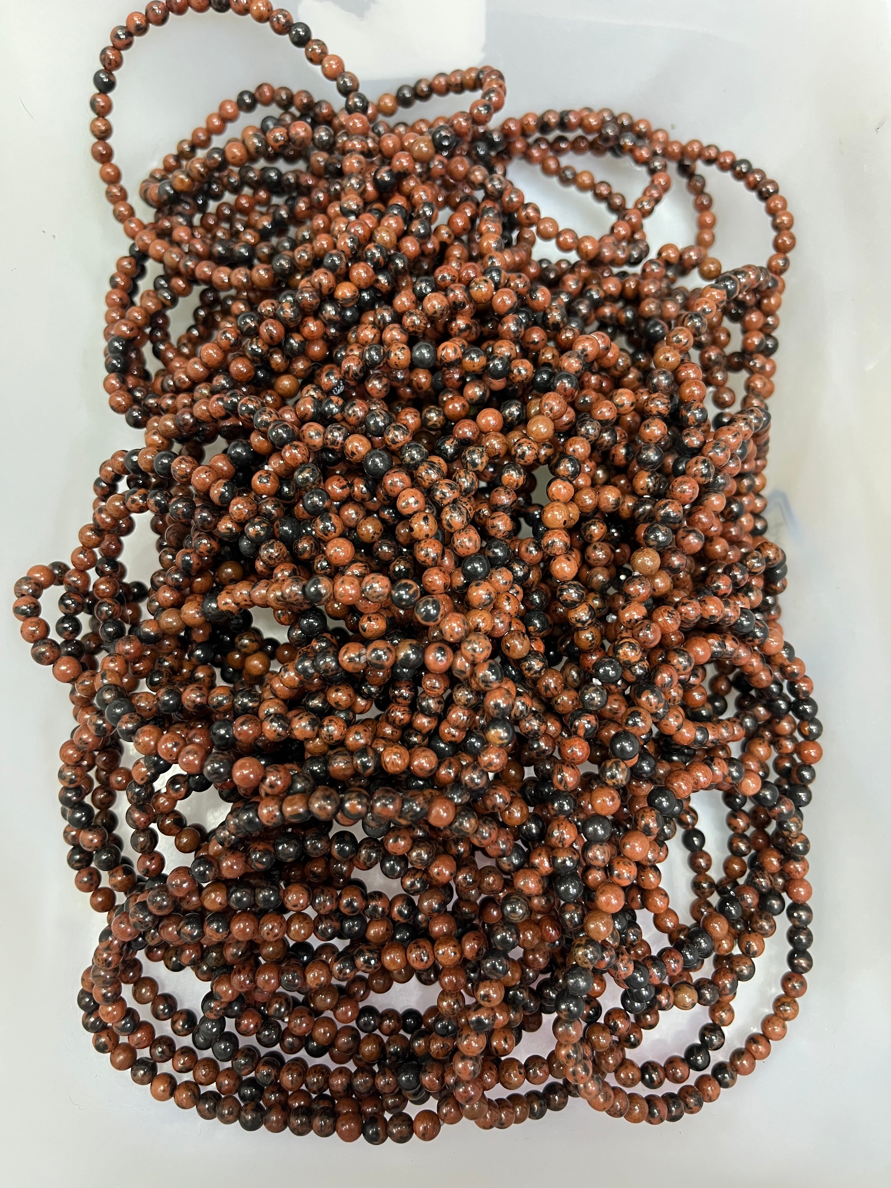 4mm mahogany obsidian bracelet