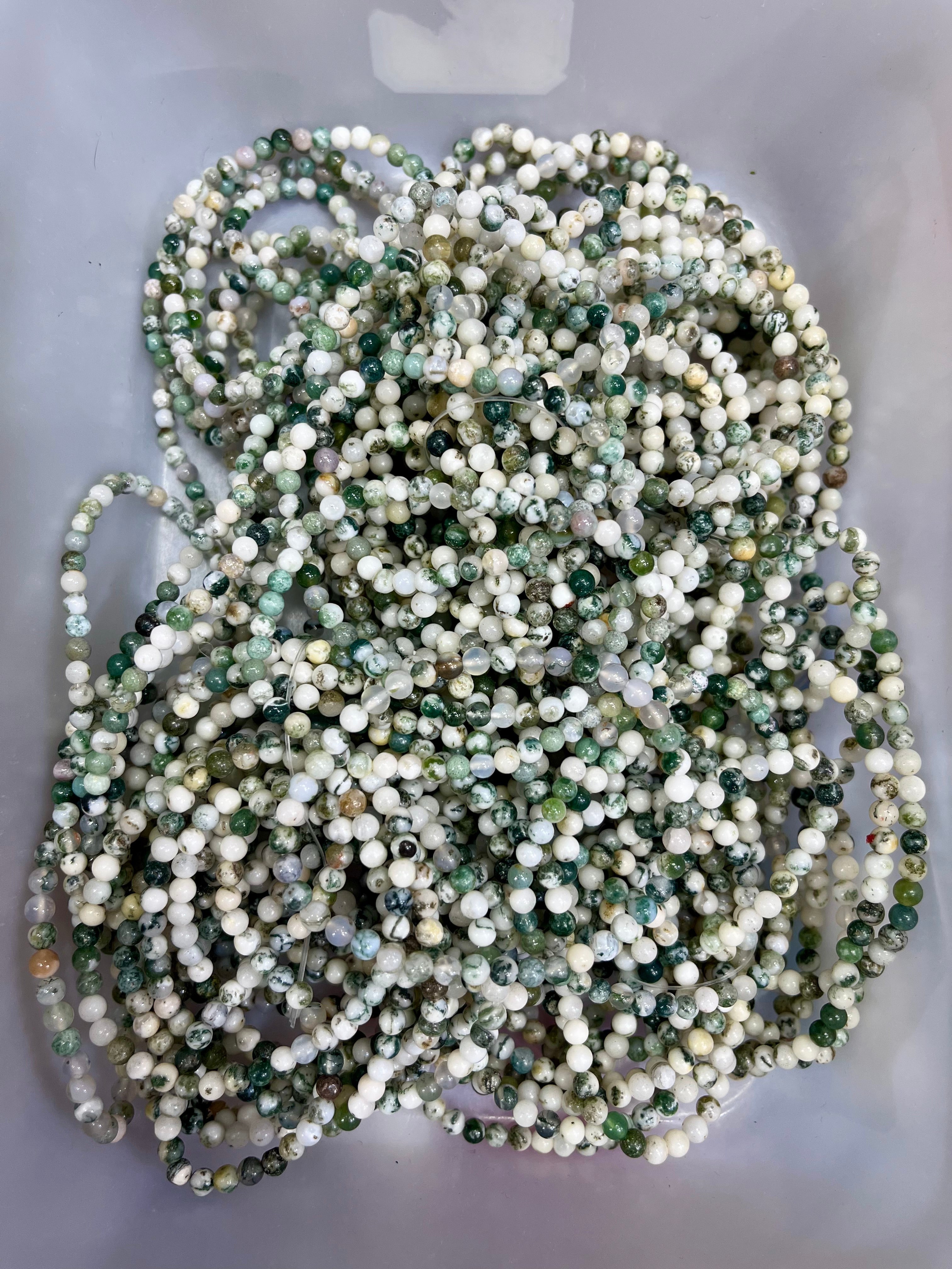 4mm moss agate bracelet