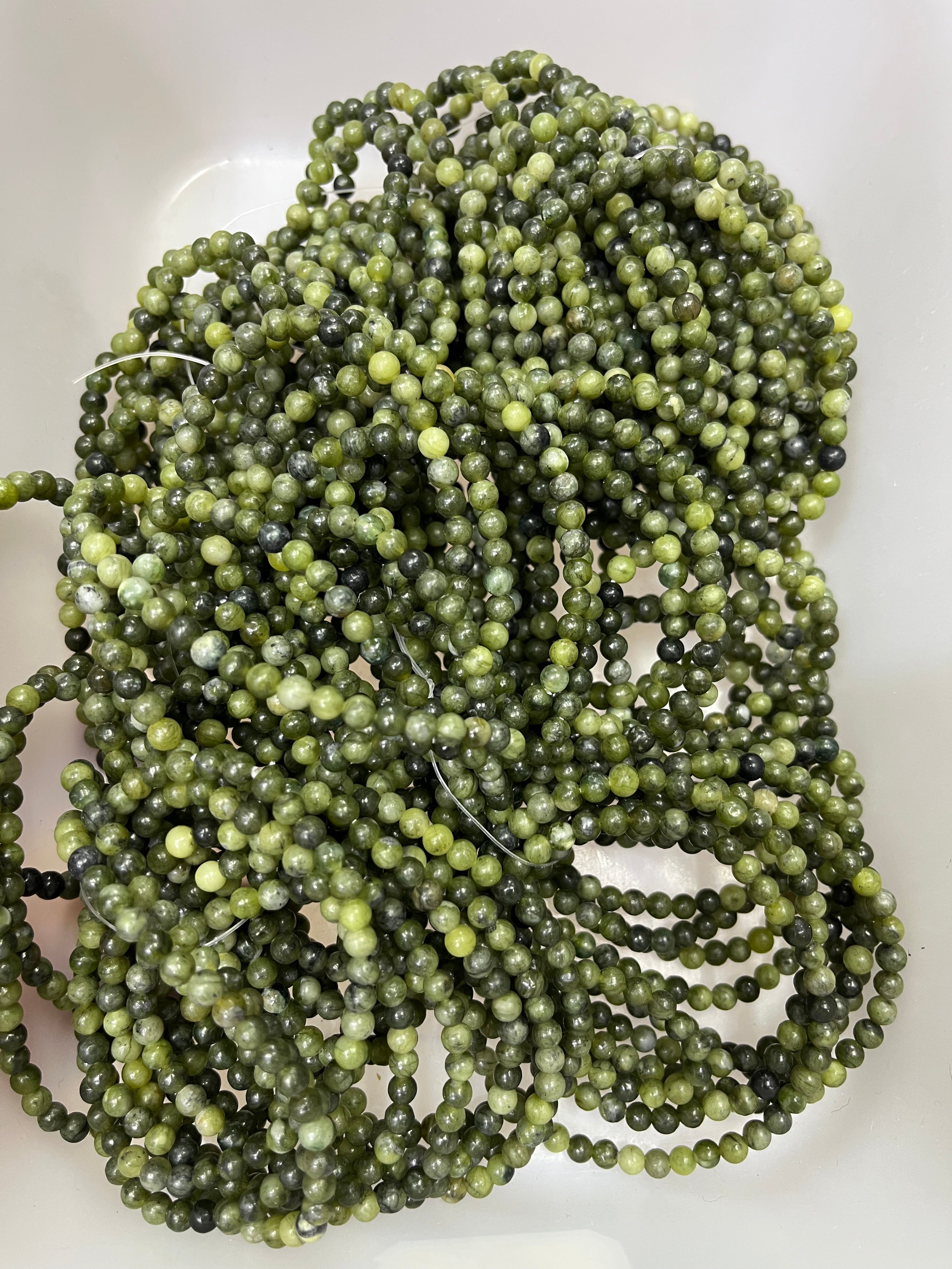 4mm green jasper bracelet