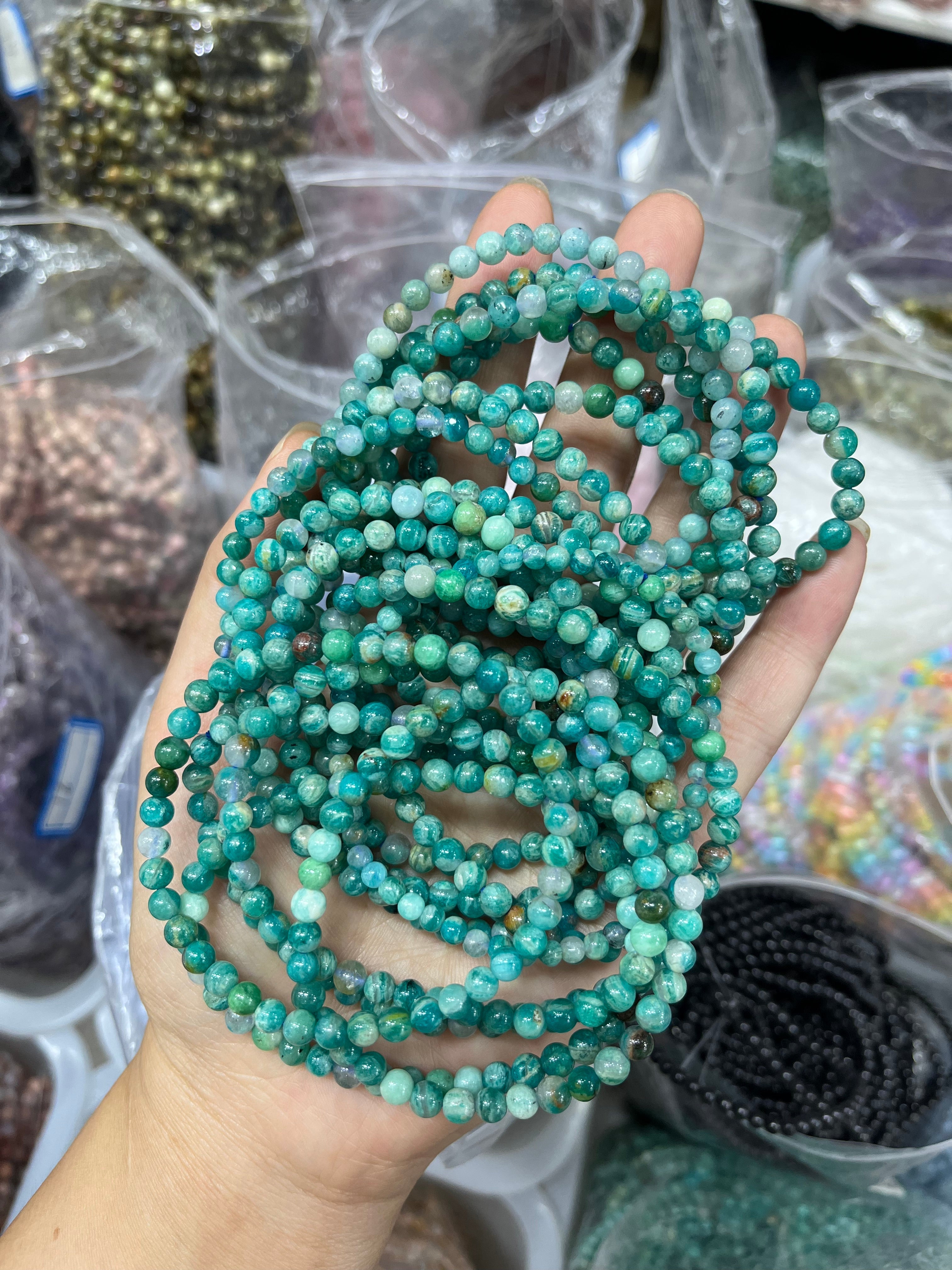 4mm better quality amazonite bracelet wholesale