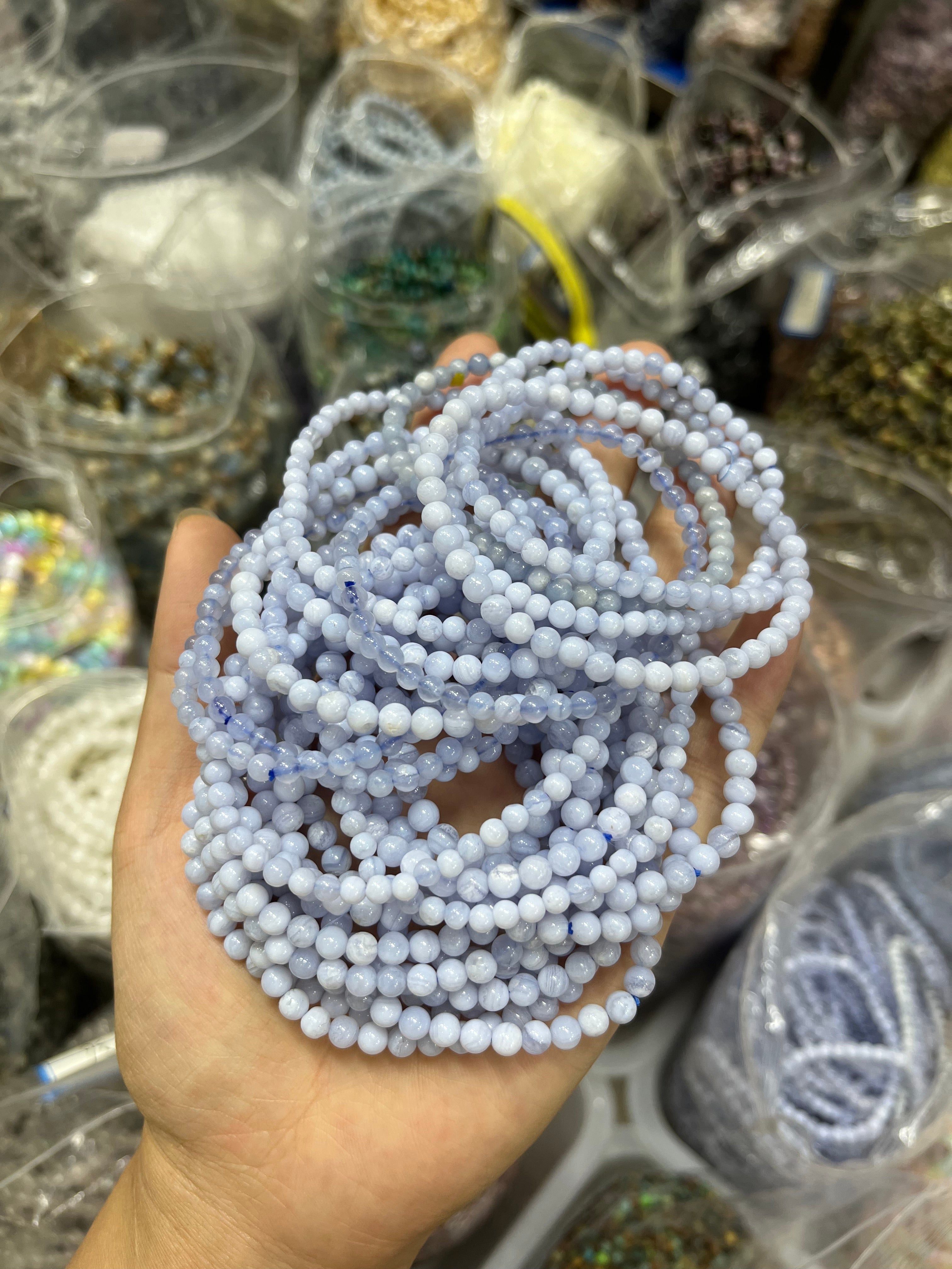 4mm blue lace agate bracelet wholesale