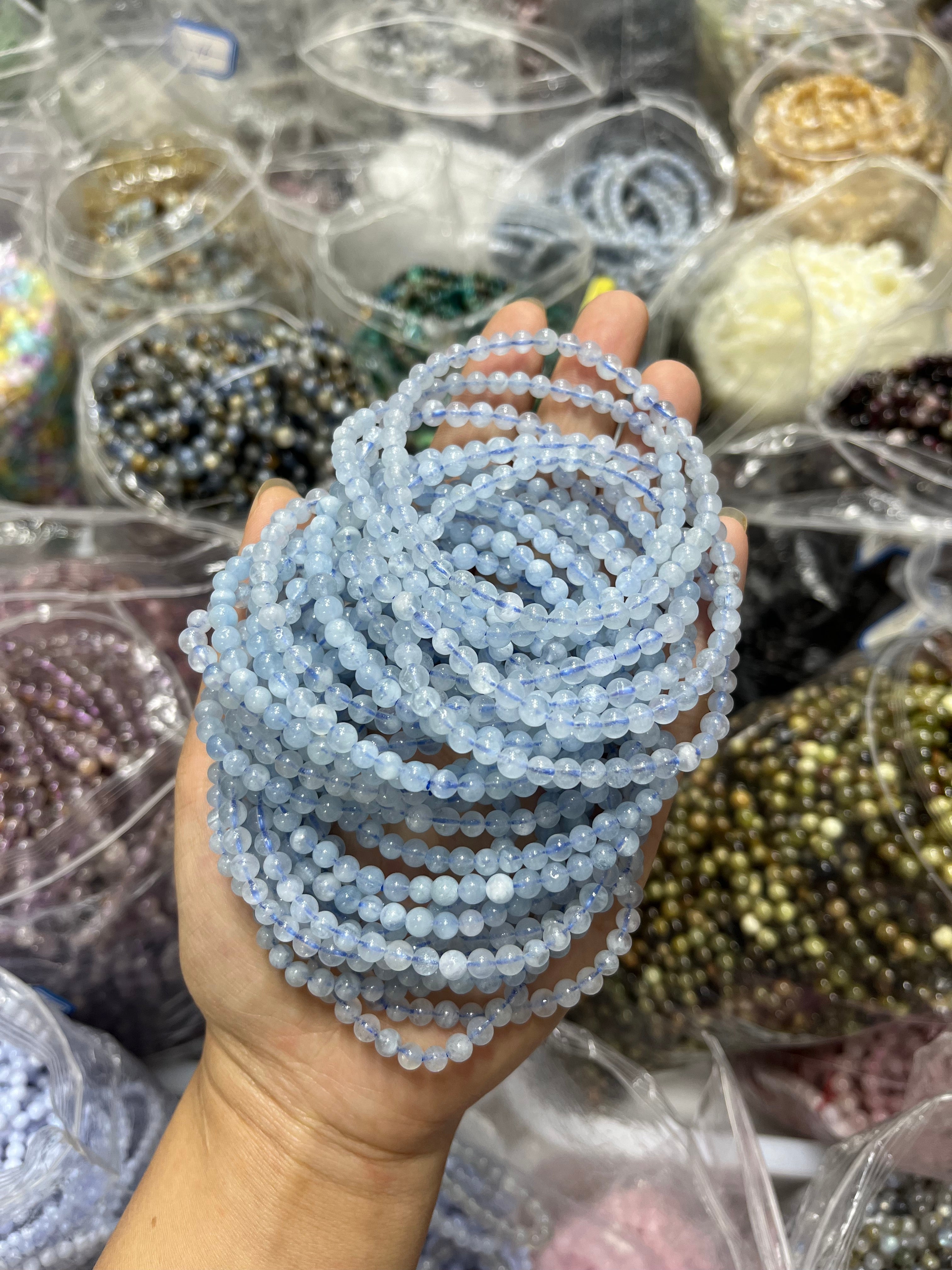 4mm aquamarine bracelet wholesale