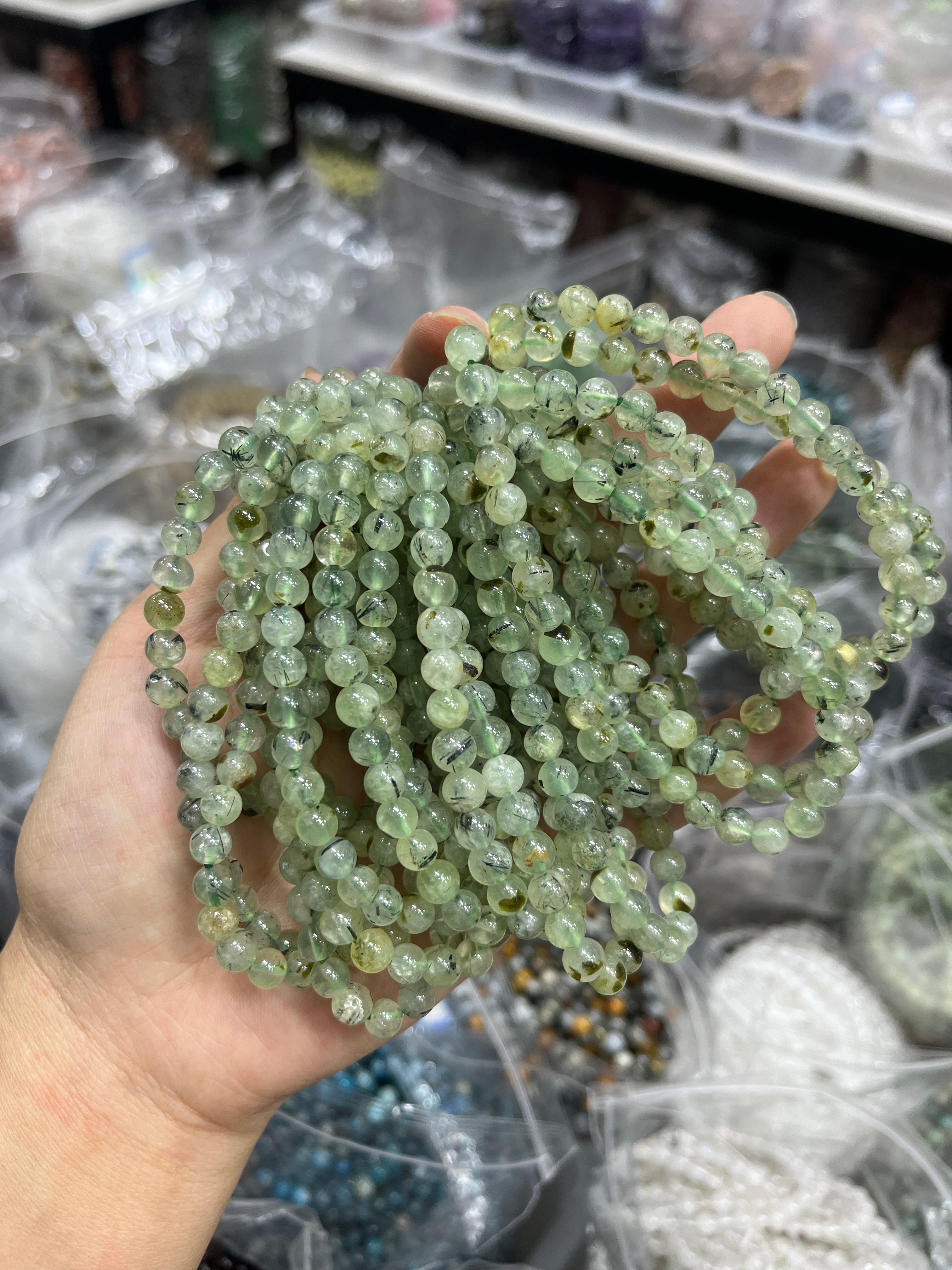 6mm prehnite  bracelet wholesale
