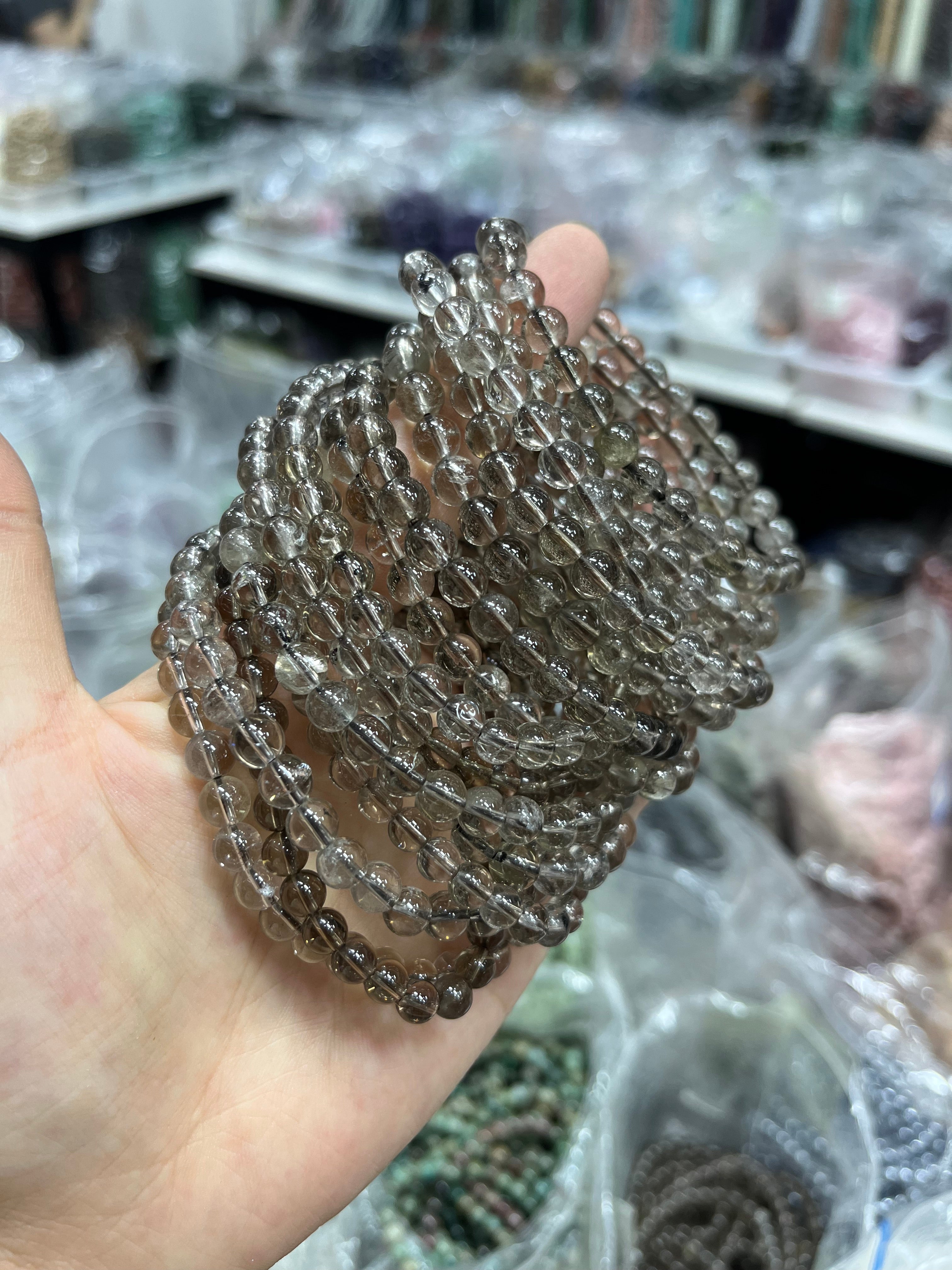 6mm smoky quartz bracelet