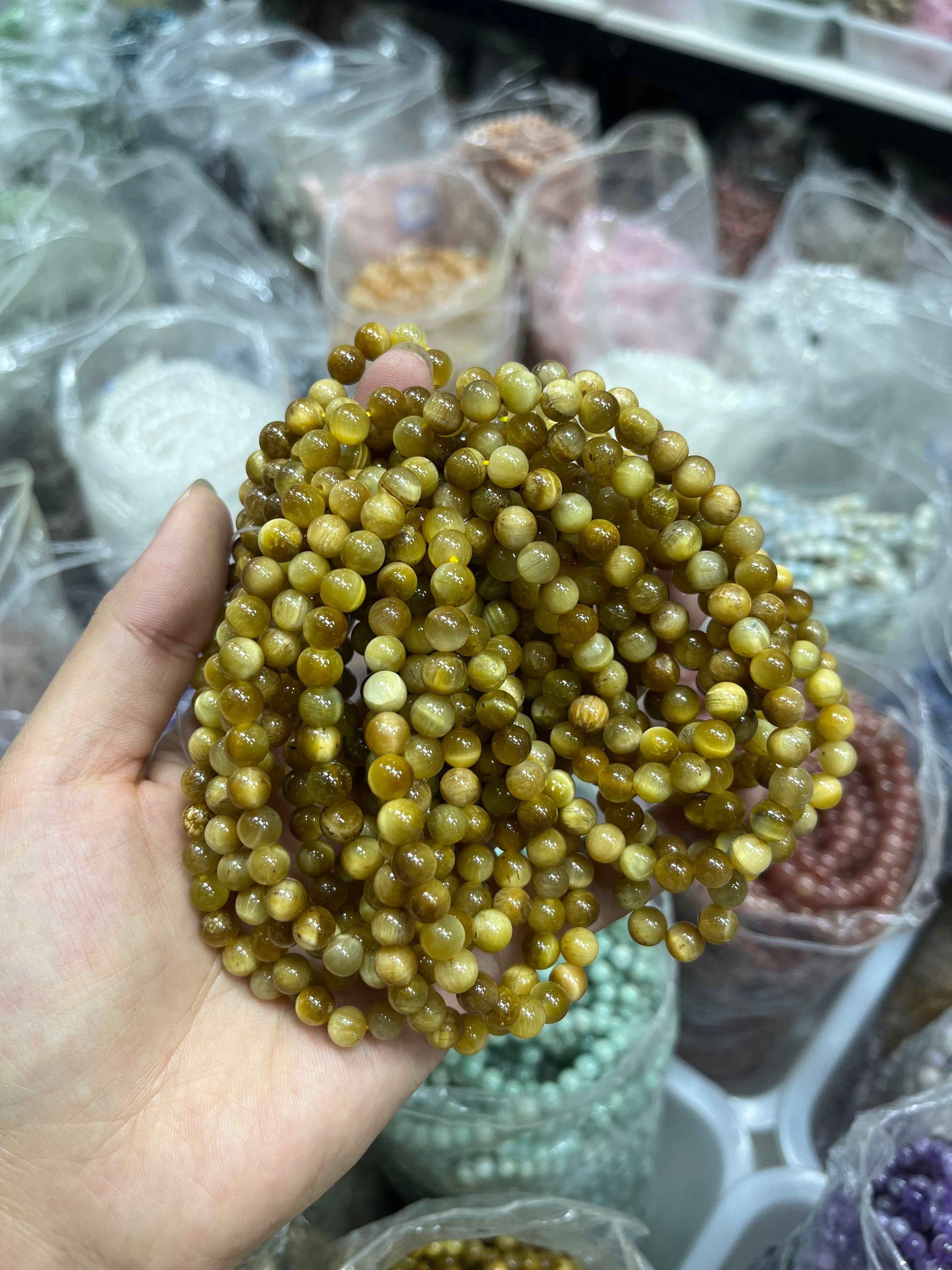 6mm golden tiger eye bracelet wholesale