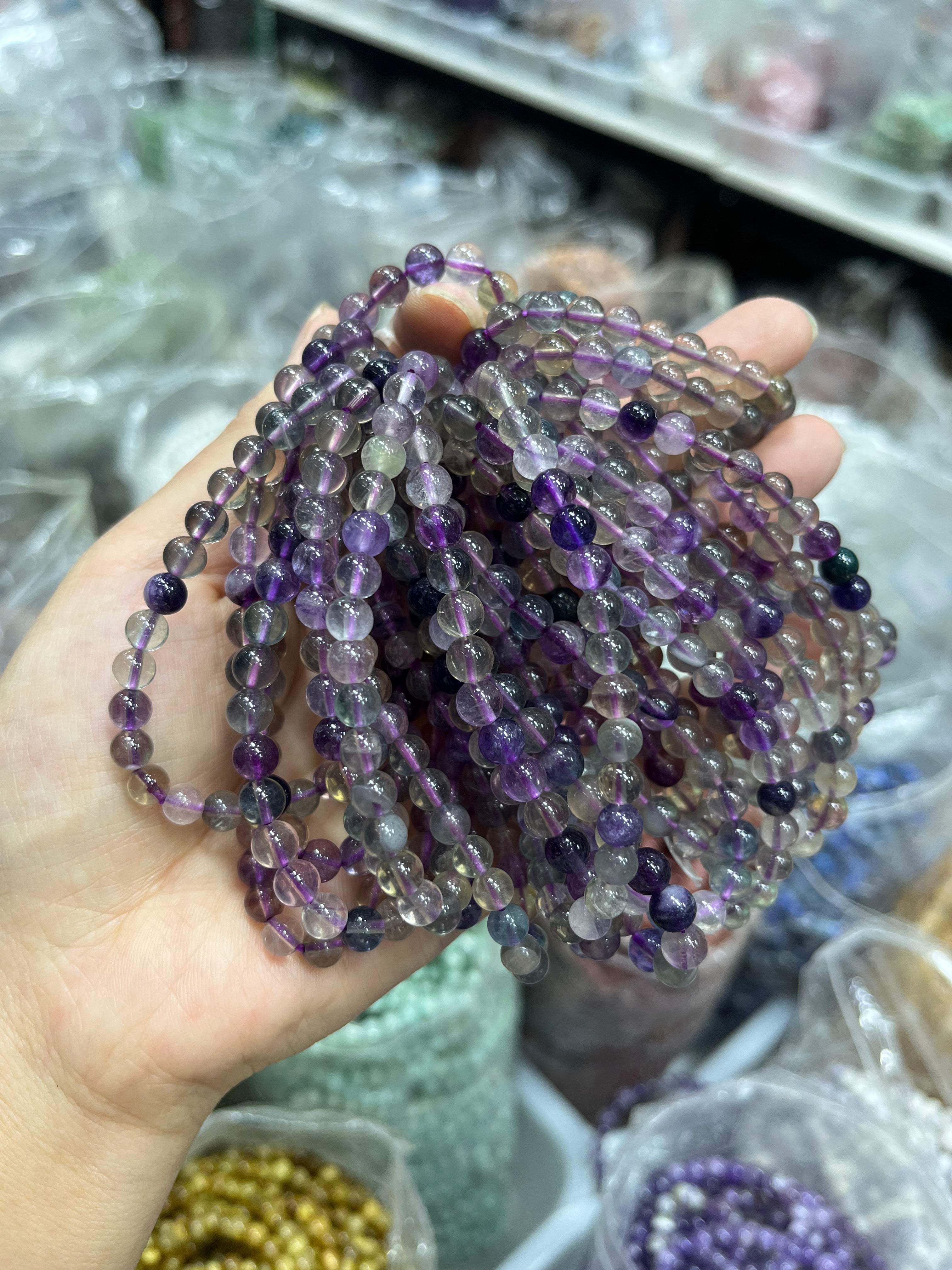 6mm purple fluorite bracelet wholesale