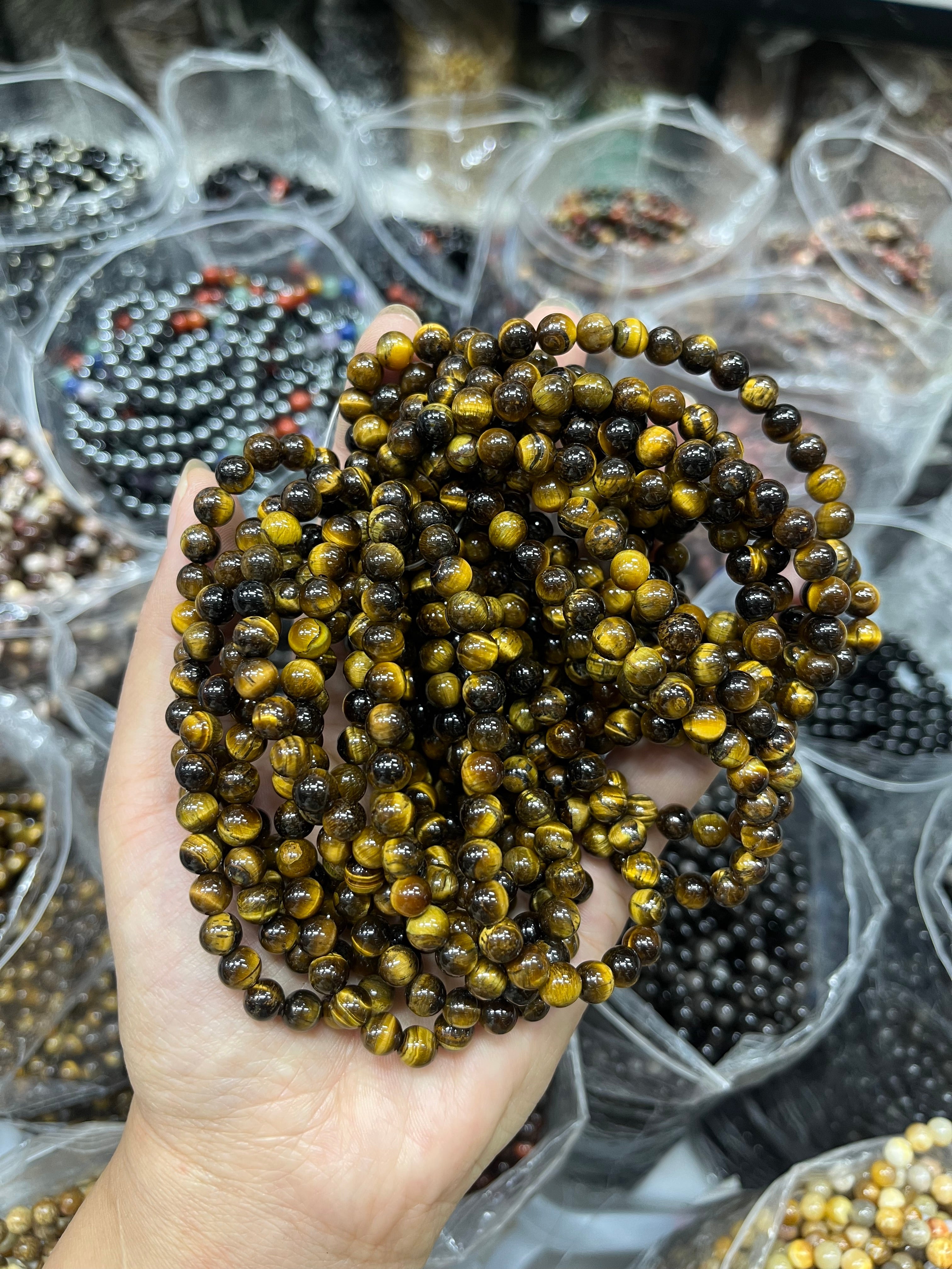 6mm yellow tiger eye bracelet