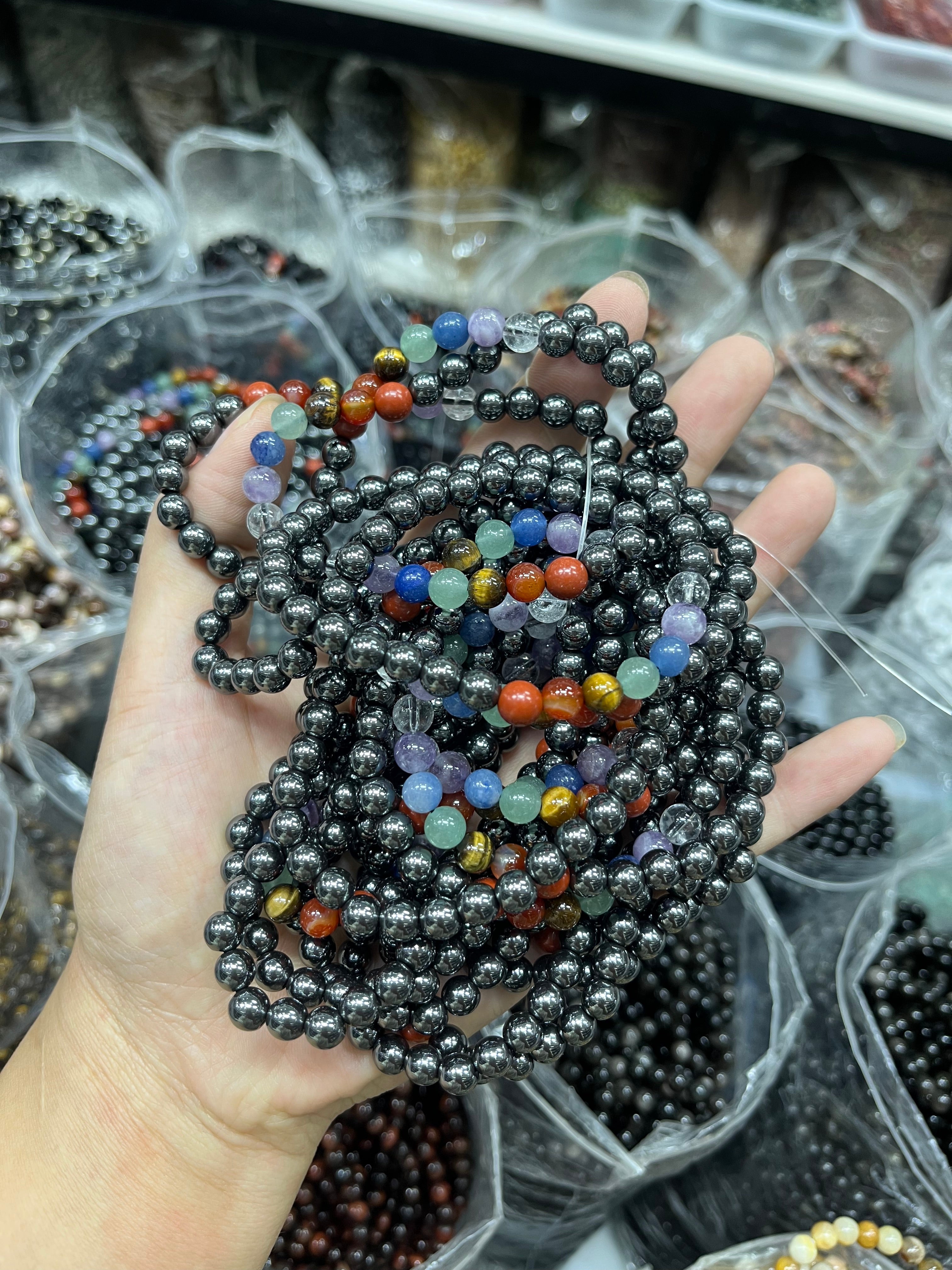 6mm hematite chakra bracelet
