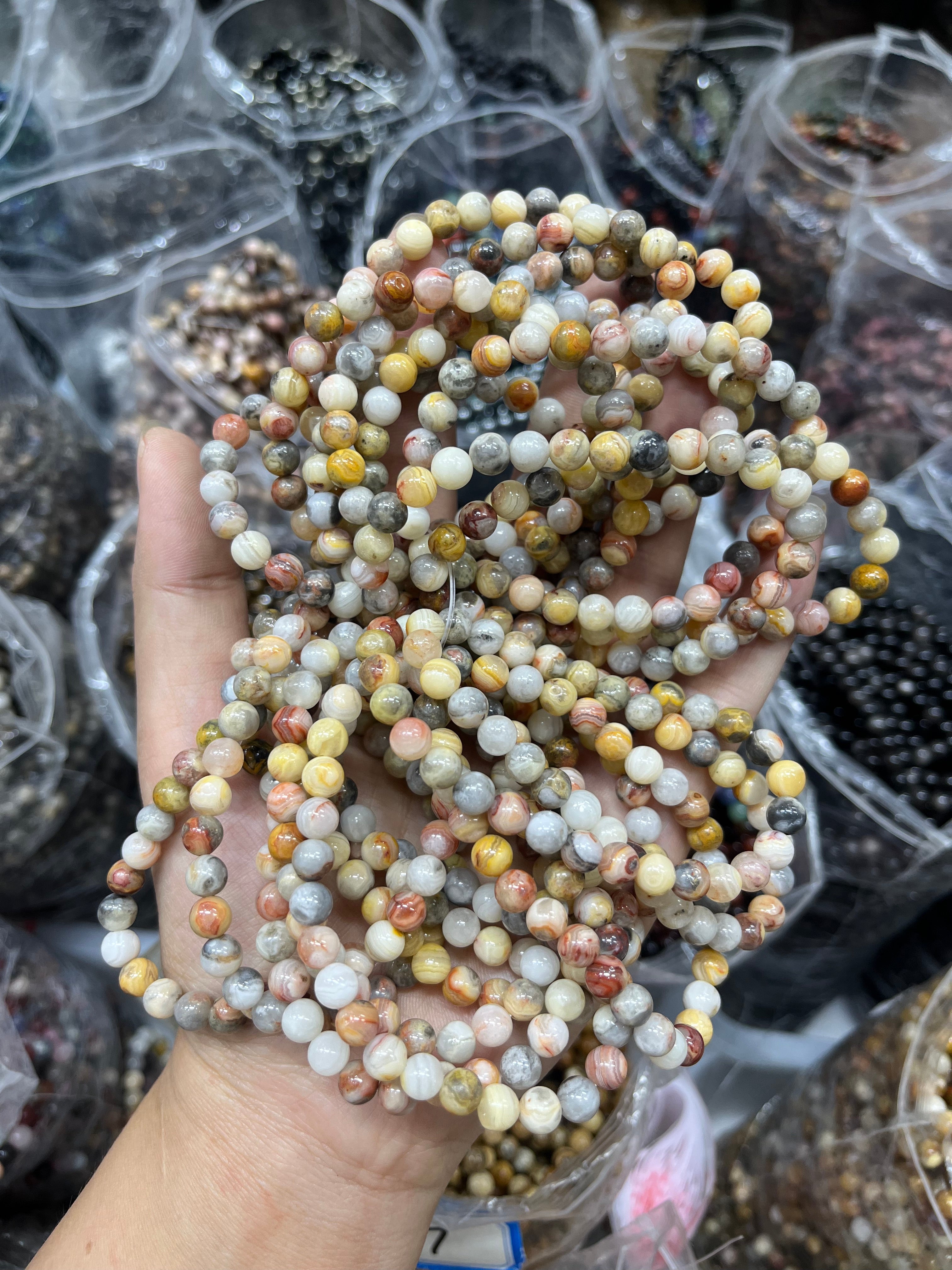 6mm crazy agate bracelet
