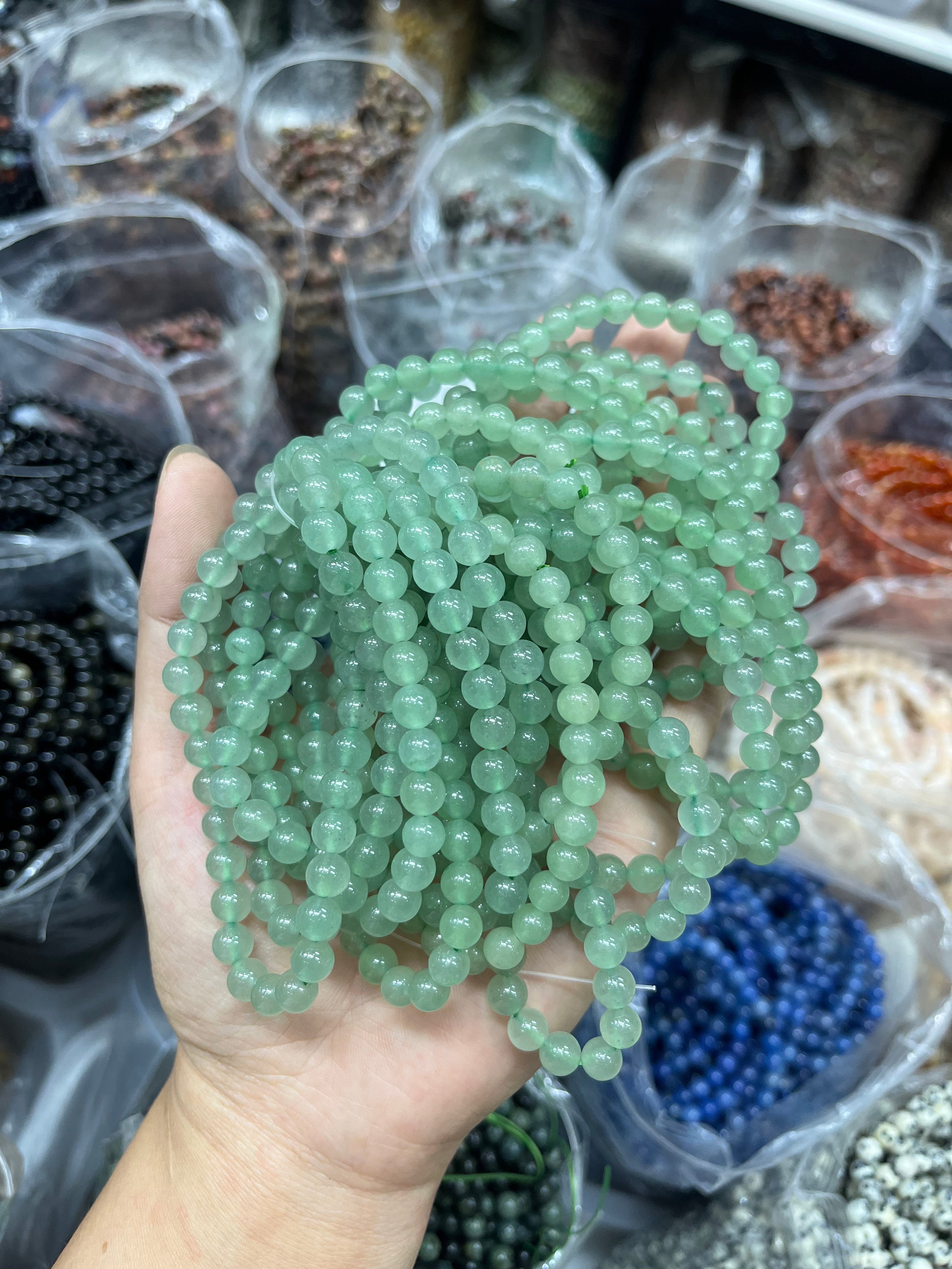 6mm green aventurine bracelet