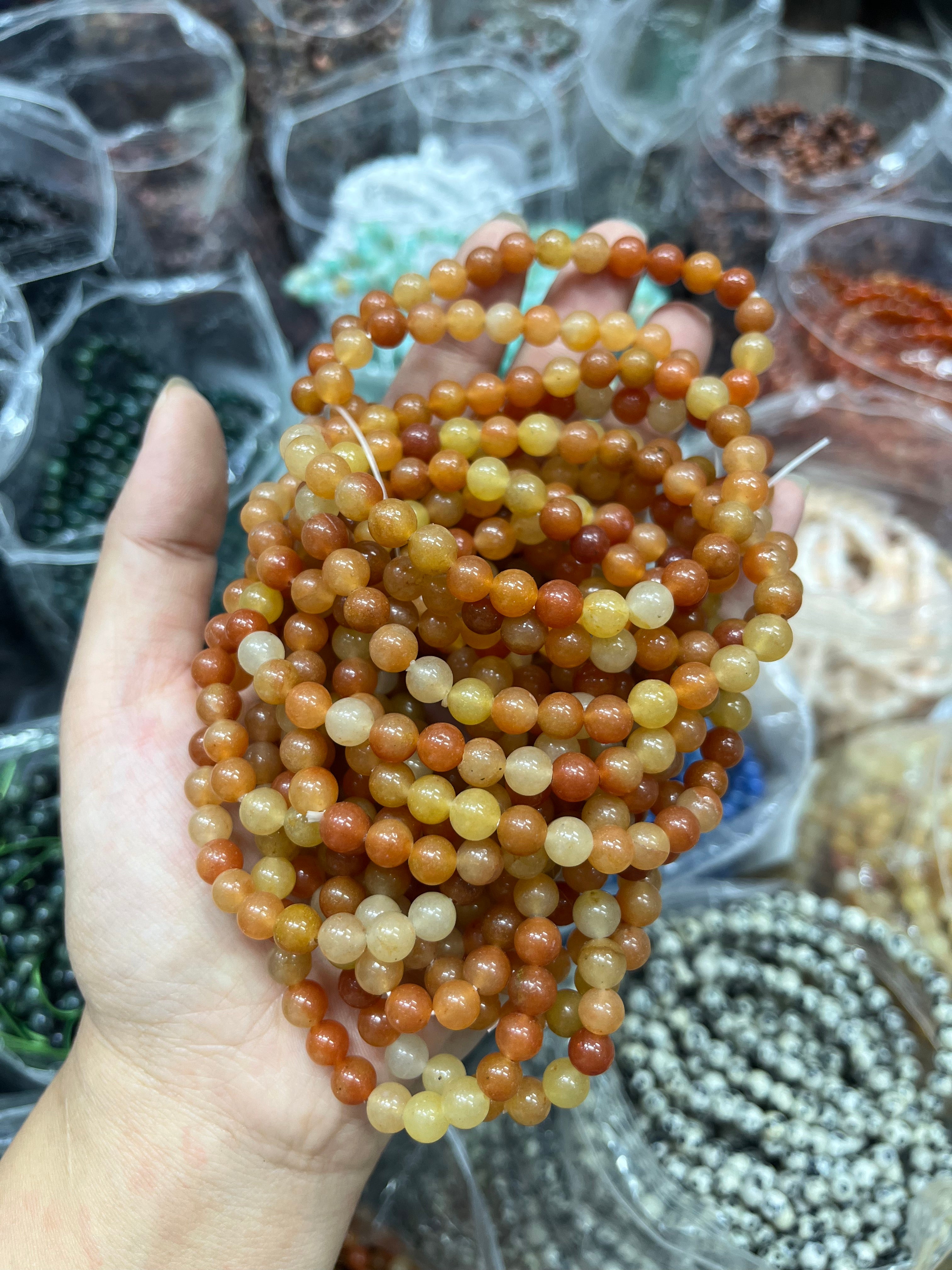 6mm orange aventurine bracelet